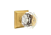 Emtek Concealed Fastener Diamond Glass Knob Set with Quincy Rosette