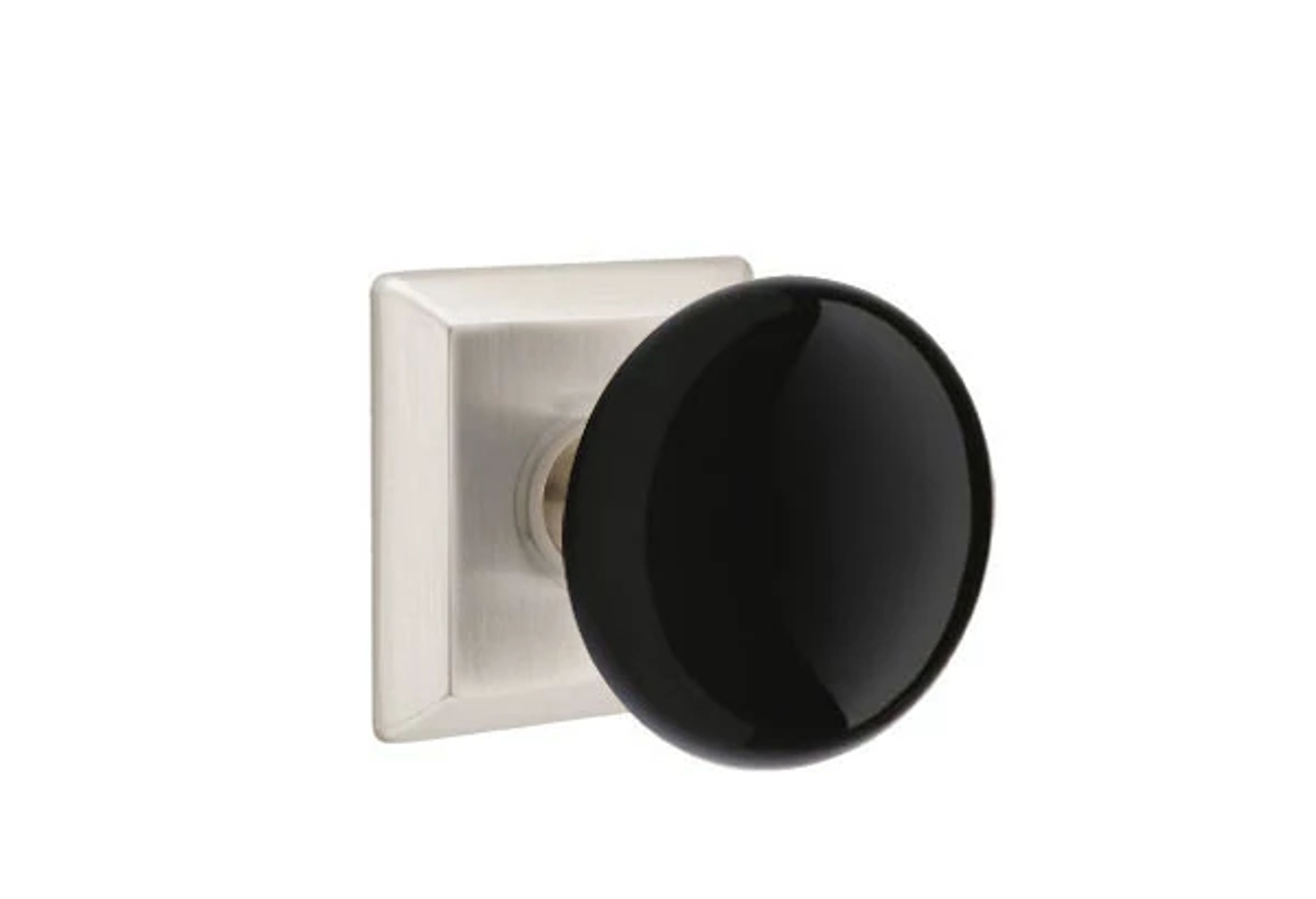 Emtek Concealed Fastener Ebony Porcelain Knob Set with Quincy Rosette