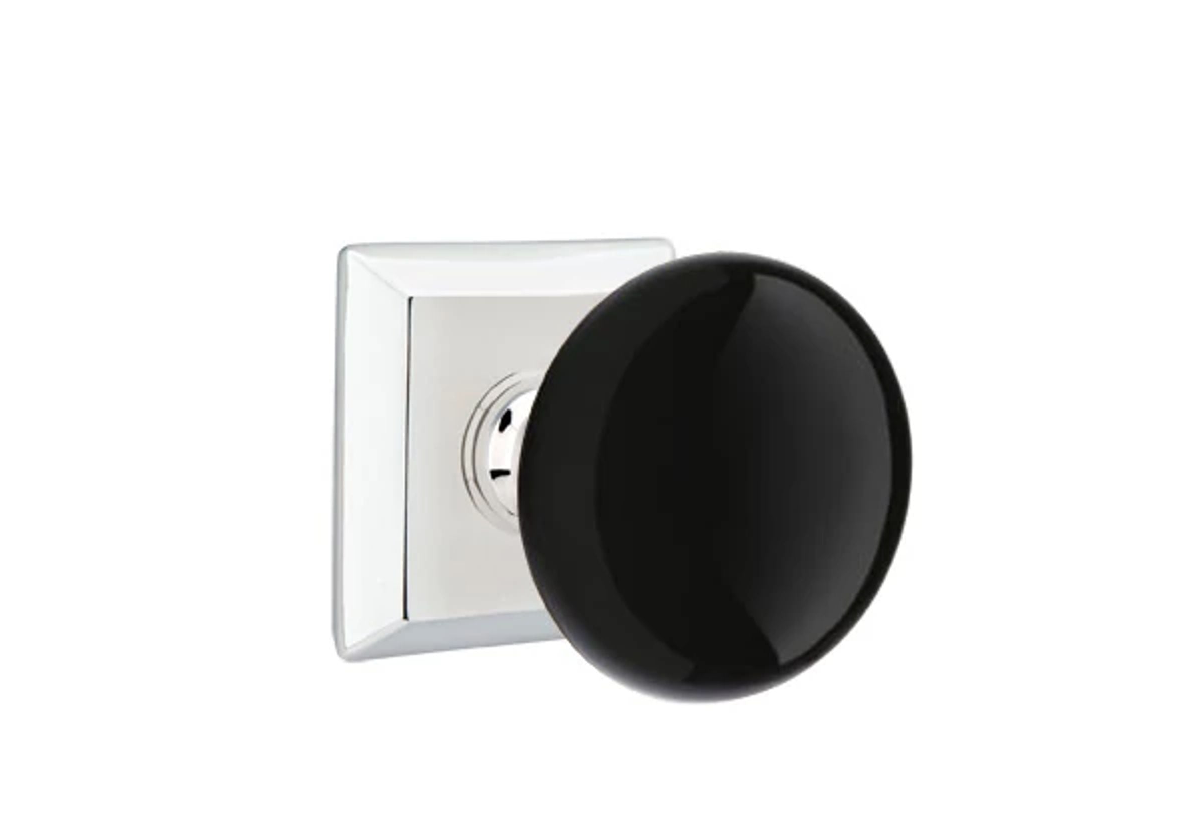 Emtek Concealed Fastener Ebony Porcelain Knob Set with Quincy Rosette