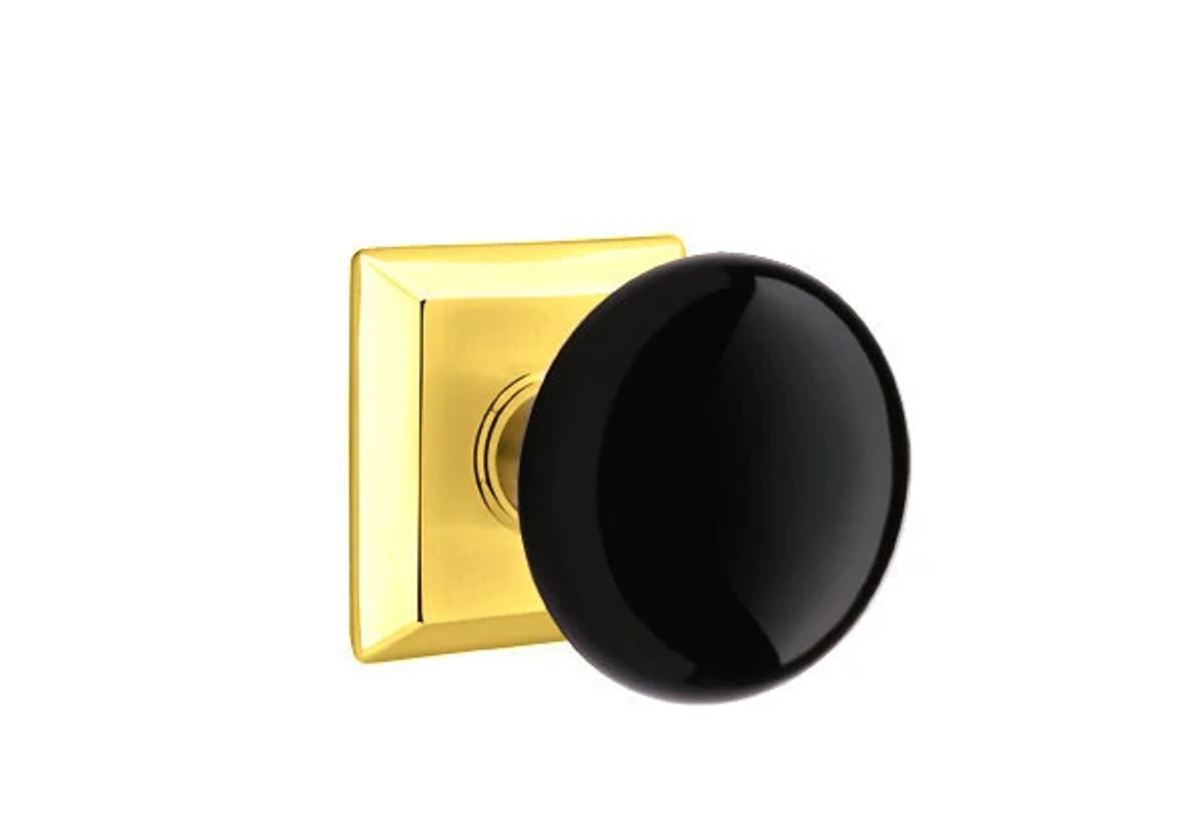 Emtek Ebony Porcelain Knob Set with Quincy Rosette