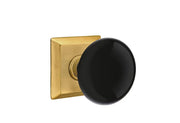 Emtek Ebony Porcelain Knob Set with Quincy Rosette
