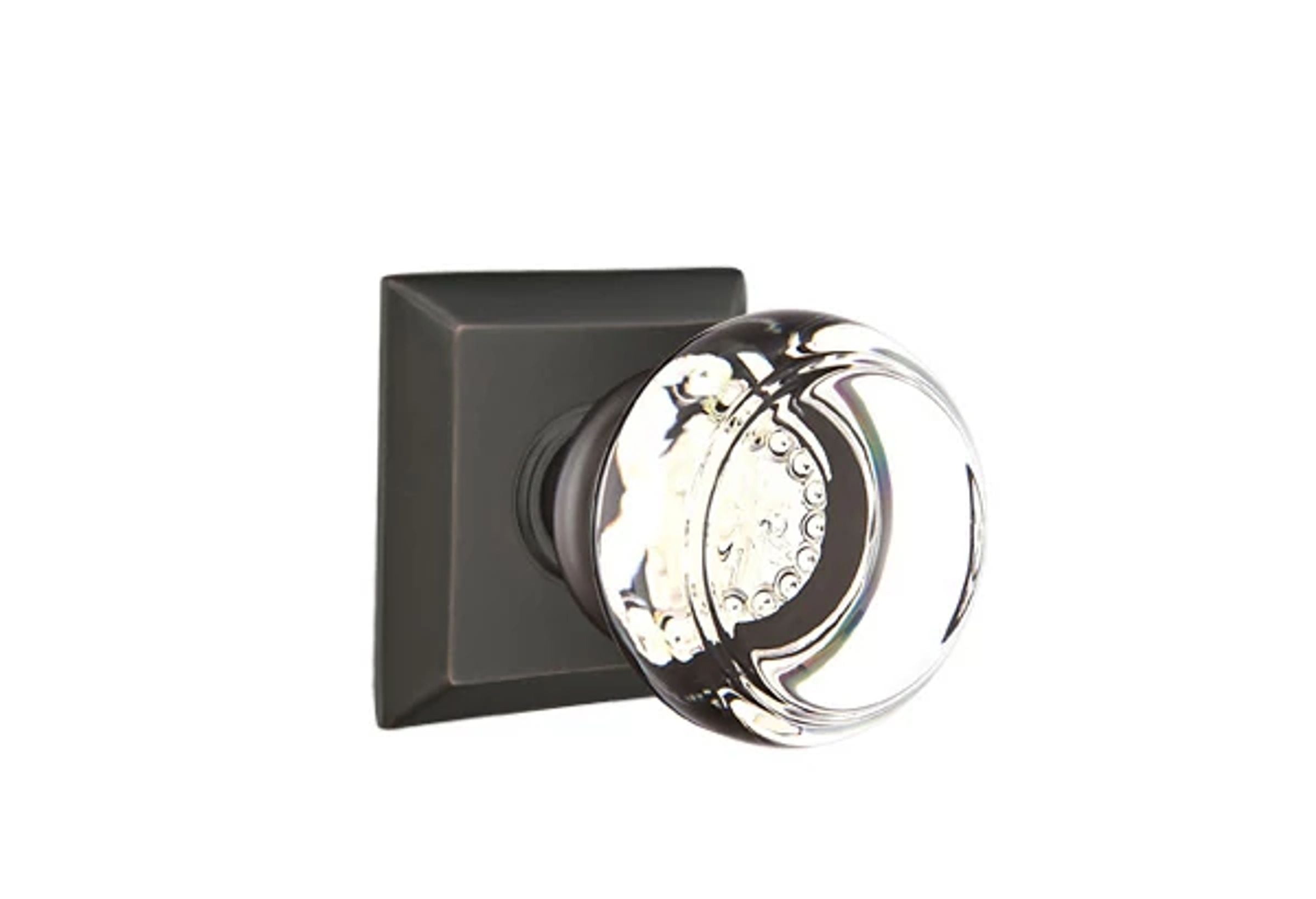 Emtek Concealed Fastener Georgetown Glass Knob Set with Quincy Rosette