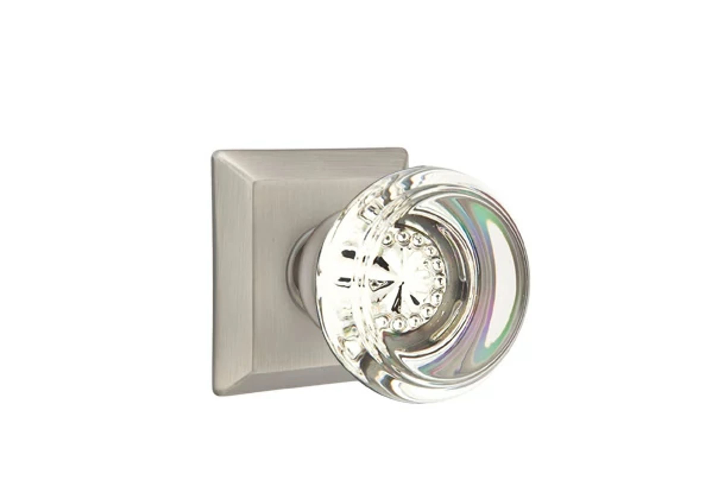 Emtek Georgetown Glass Knob Set with Quincy Rosette