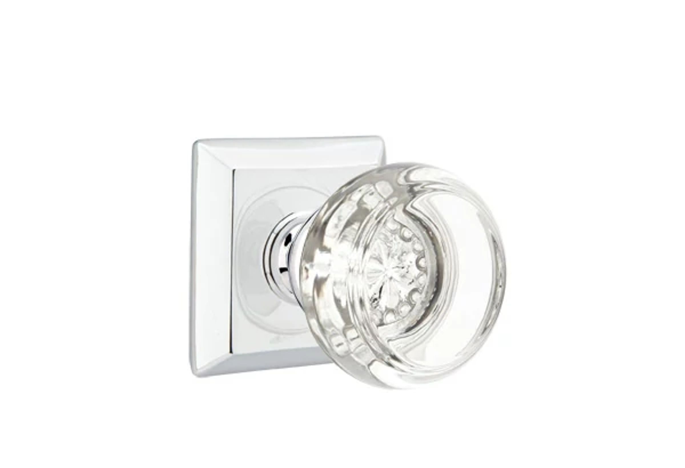 Emtek Concealed Fastener Georgetown Glass Knob Set with Quincy Rosette
