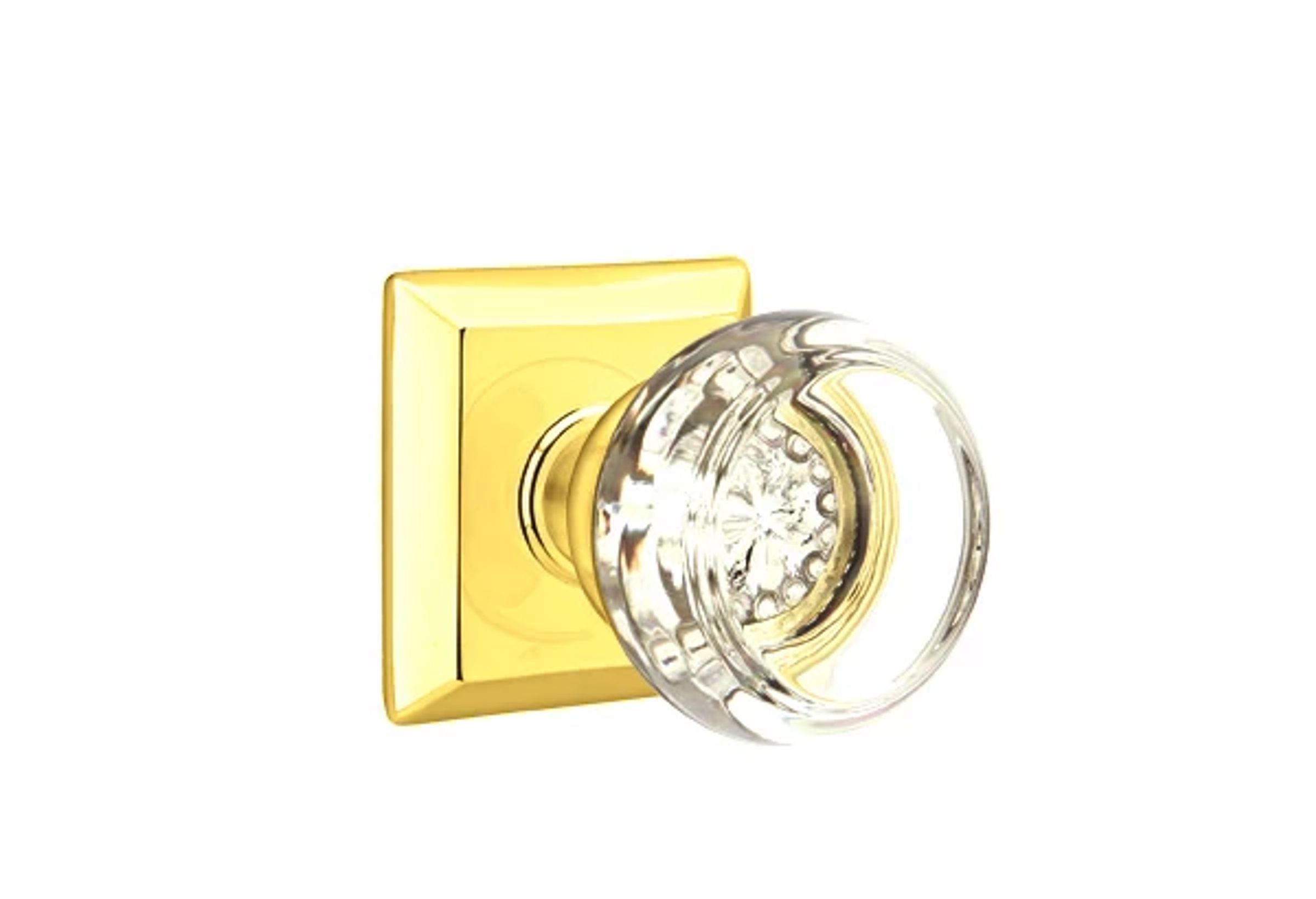 Emtek Concealed Fastener Georgetown Glass Knob Set with Quincy Rosette