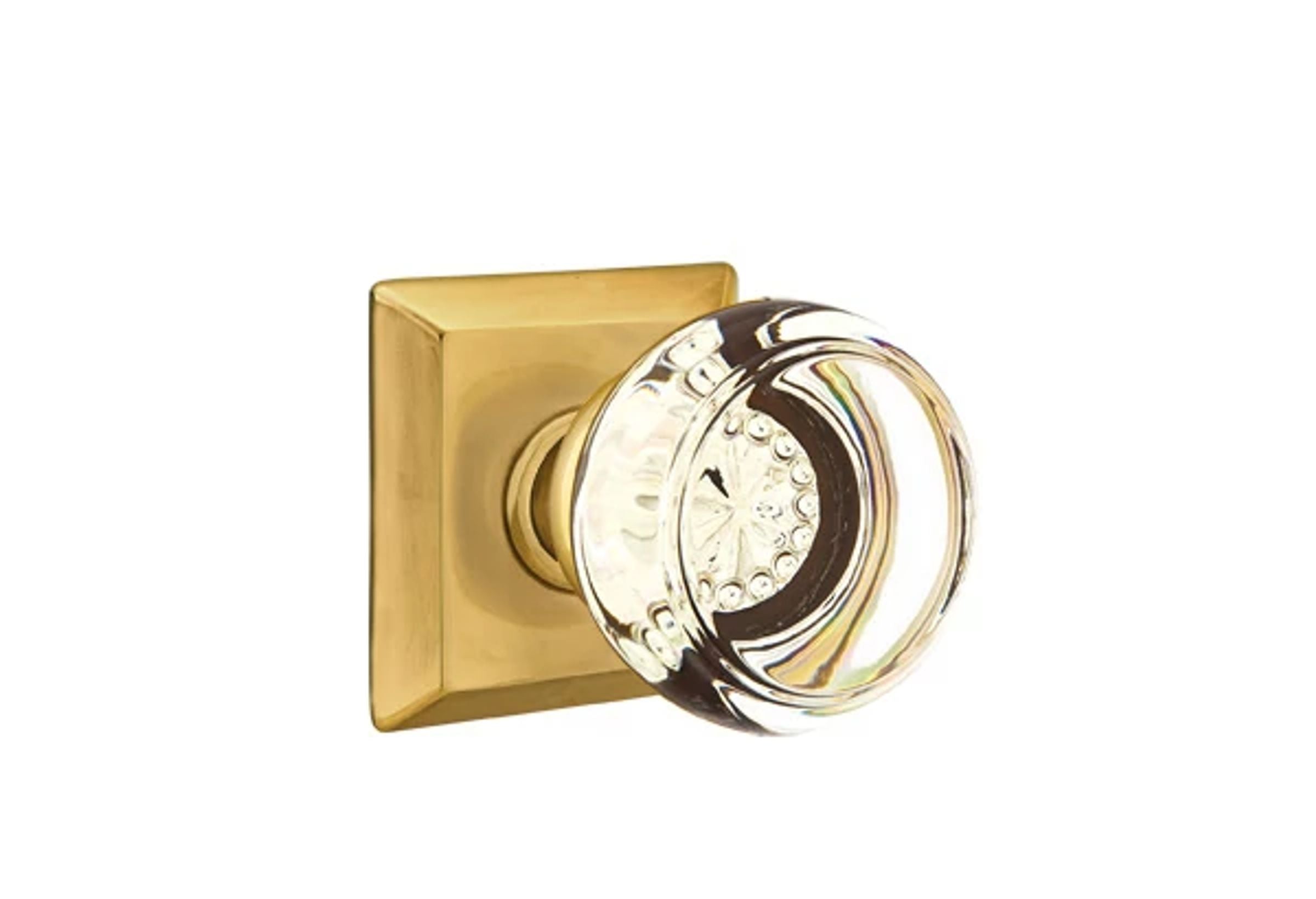 Emtek Georgetown Glass Knob Set with Quincy Rosette