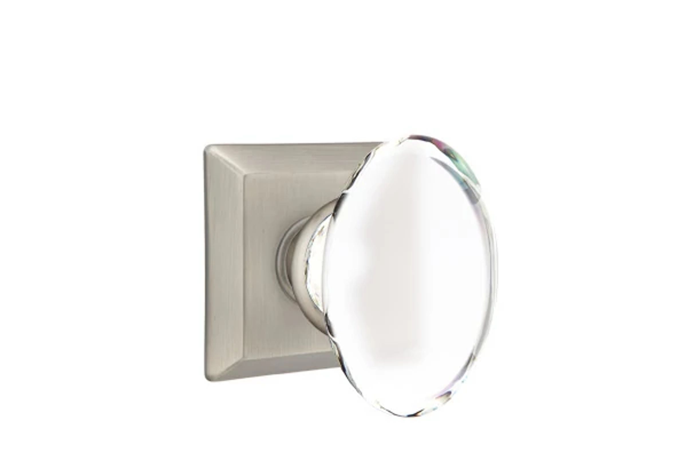 Emtek Hampton Glass Knob Set with Quincy Rosette