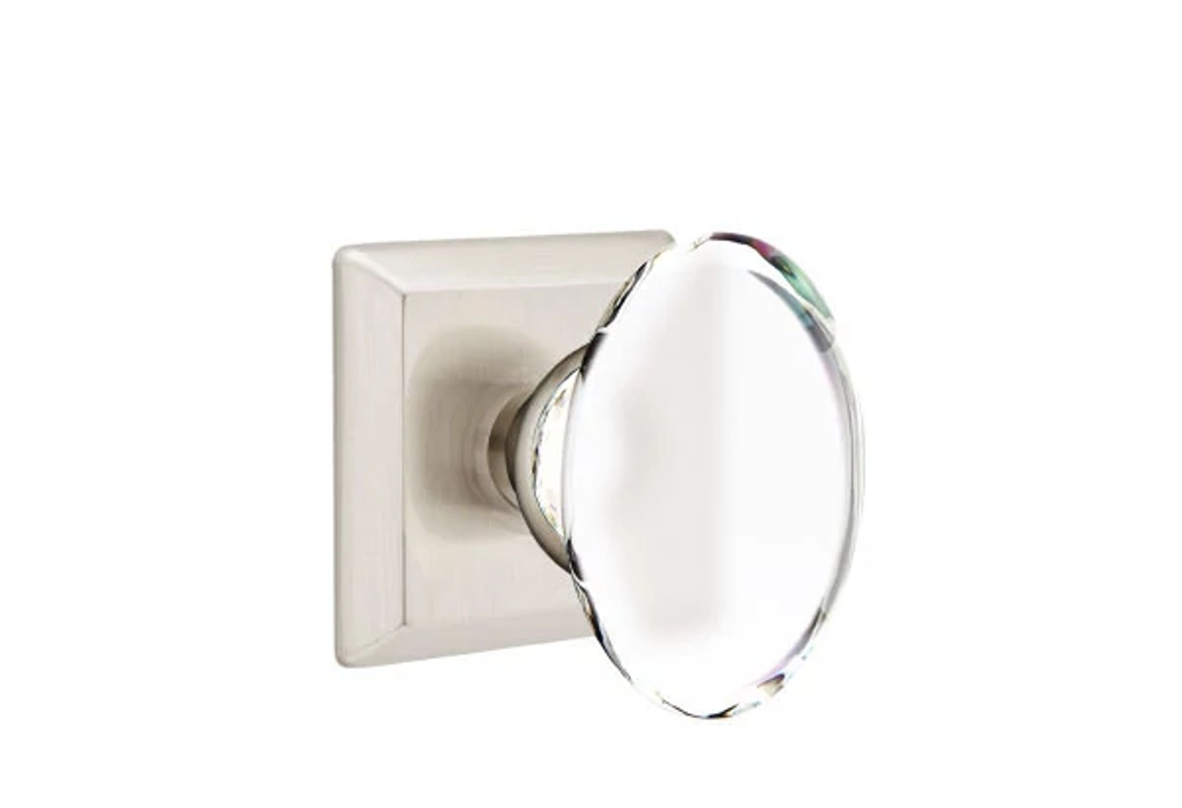 Emtek Concealed Fastener Hampton Glass Knob Set with Quincy Rosette
