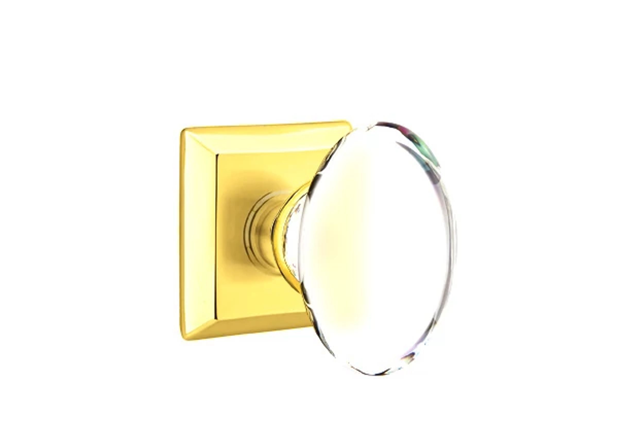 Emtek Concealed Fastener Hampton Glass Knob Set with Quincy Rosette