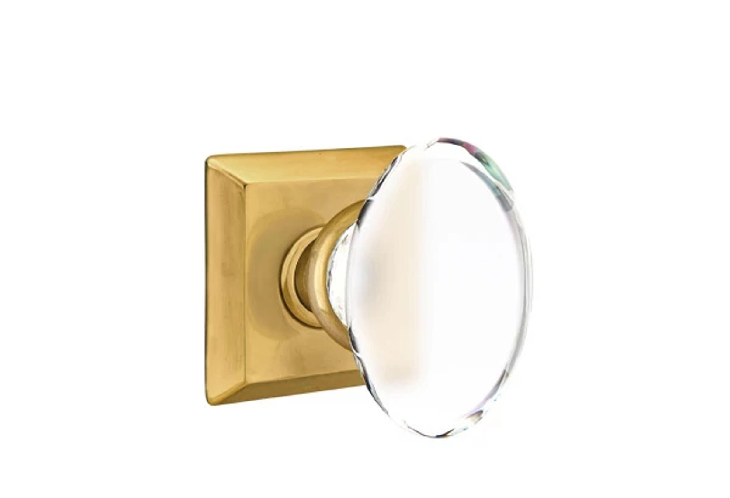 Emtek Hampton Glass Knob Set with Quincy Rosette