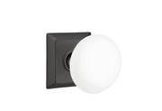 Emtek Ice White Porcelain Knob Set with Quincy Rosette