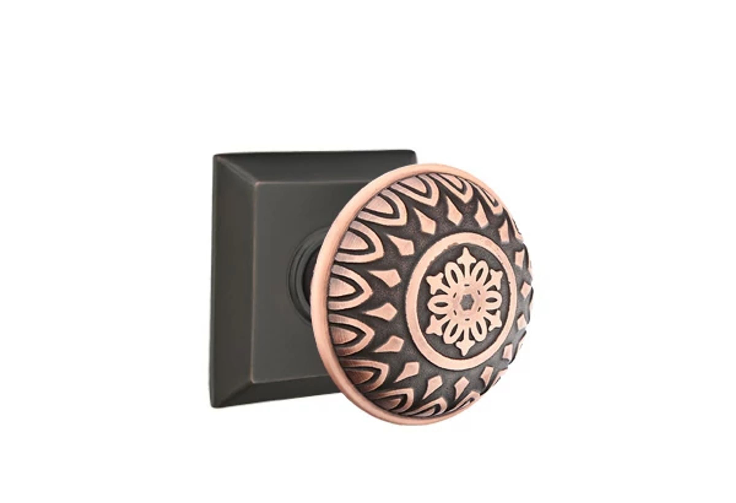 Emtek Concealed Fastener Lancaster Knob Set with Quincy Rosette