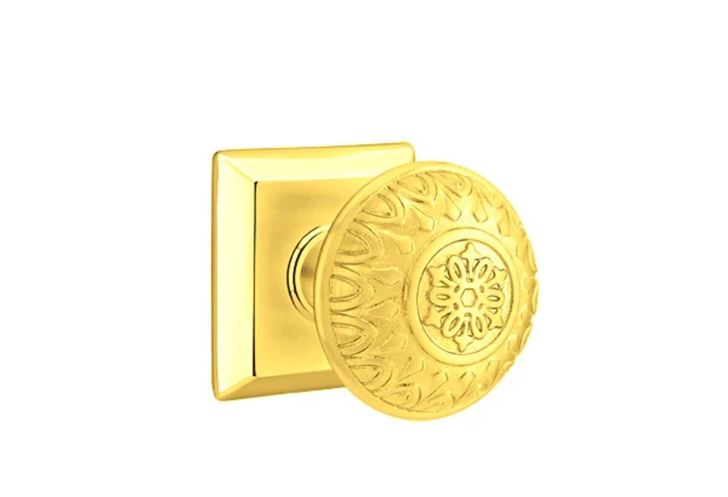 Emtek Concealed Fastener Lancaster Knob Set with Quincy Rosette