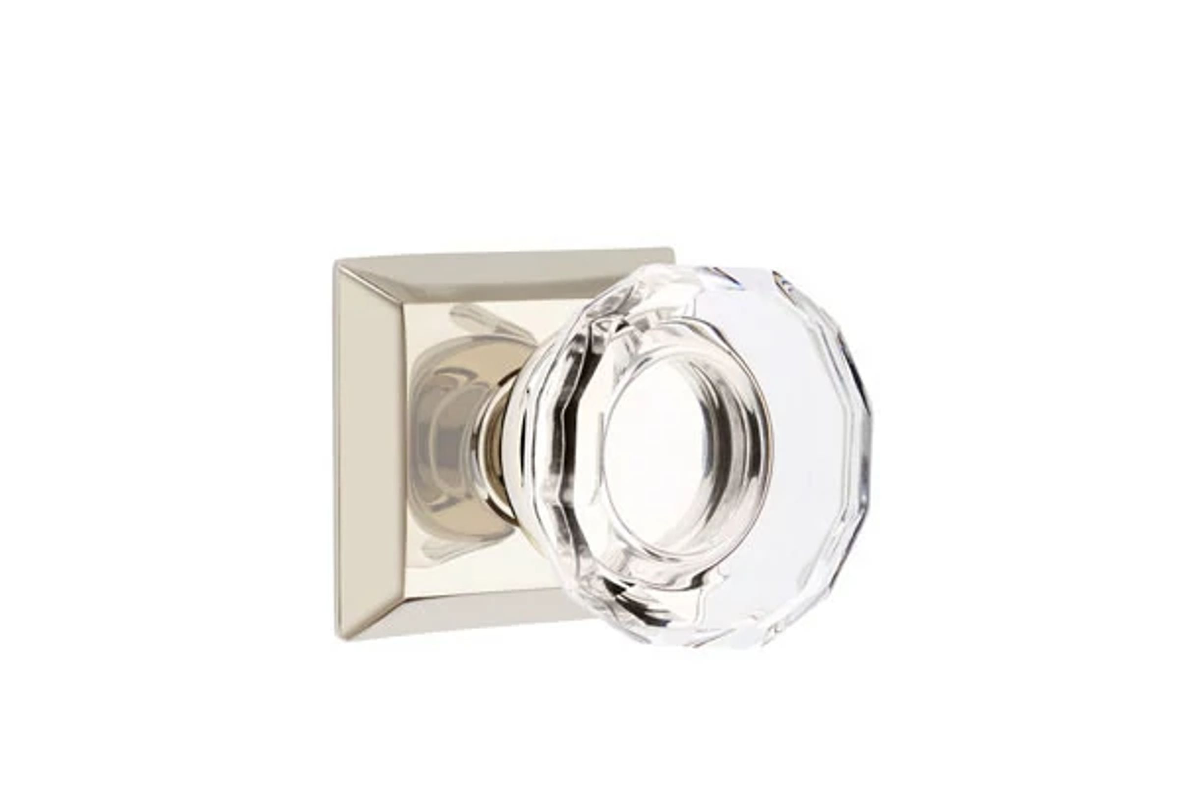 Emtek Concealed Fastener Lowell Glass Knob Set with Quincy Rosette