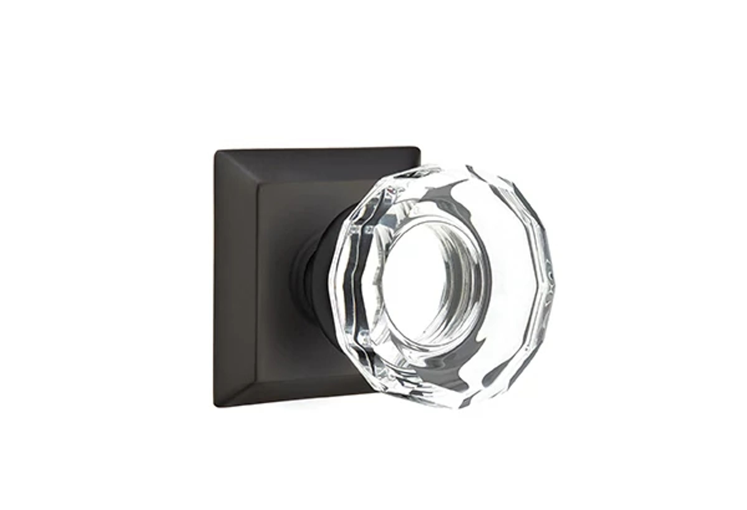 Emtek Lowell Glass Knob Set with Quincy Rosette