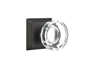Emtek Concealed Fastener Lowell Glass Knob Set with Quincy Rosette