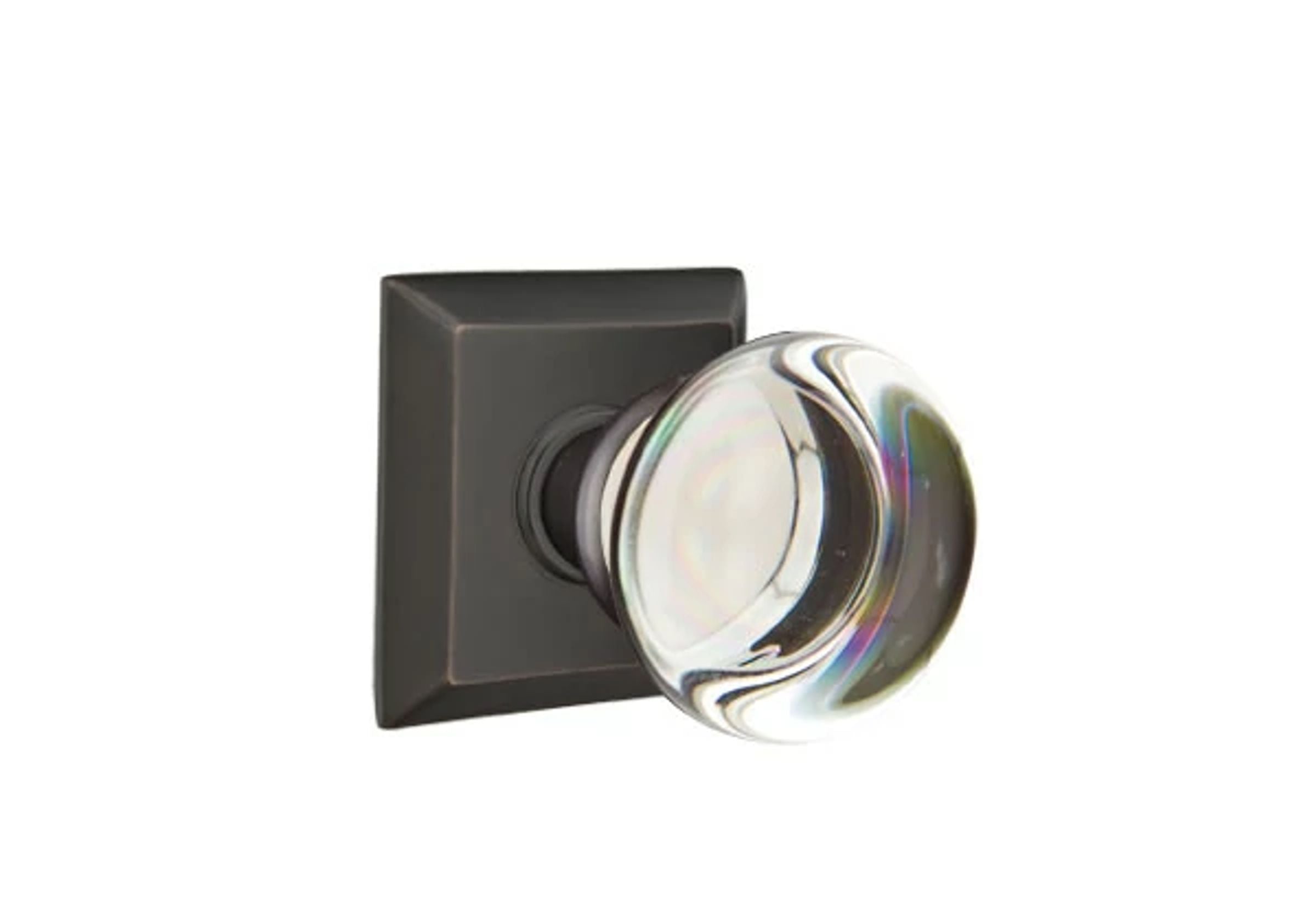 Emtek Concealed Fastener Providence Glass Knob Set with Quincy Rosette