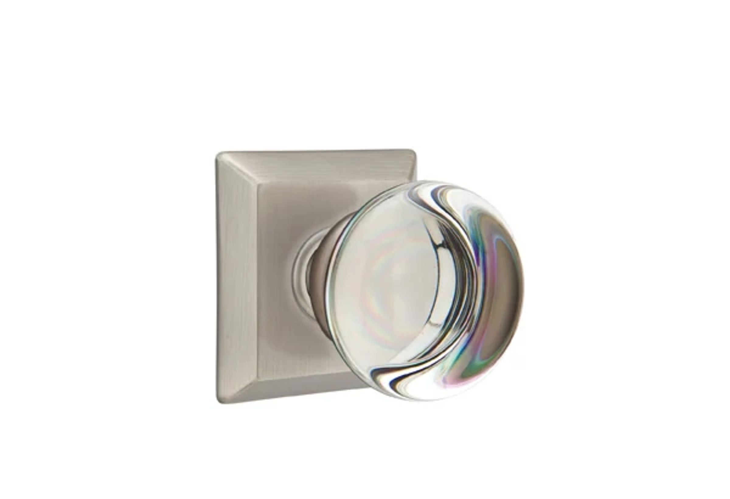 Emtek Providence Glass Knob Set with Quincy Rosette