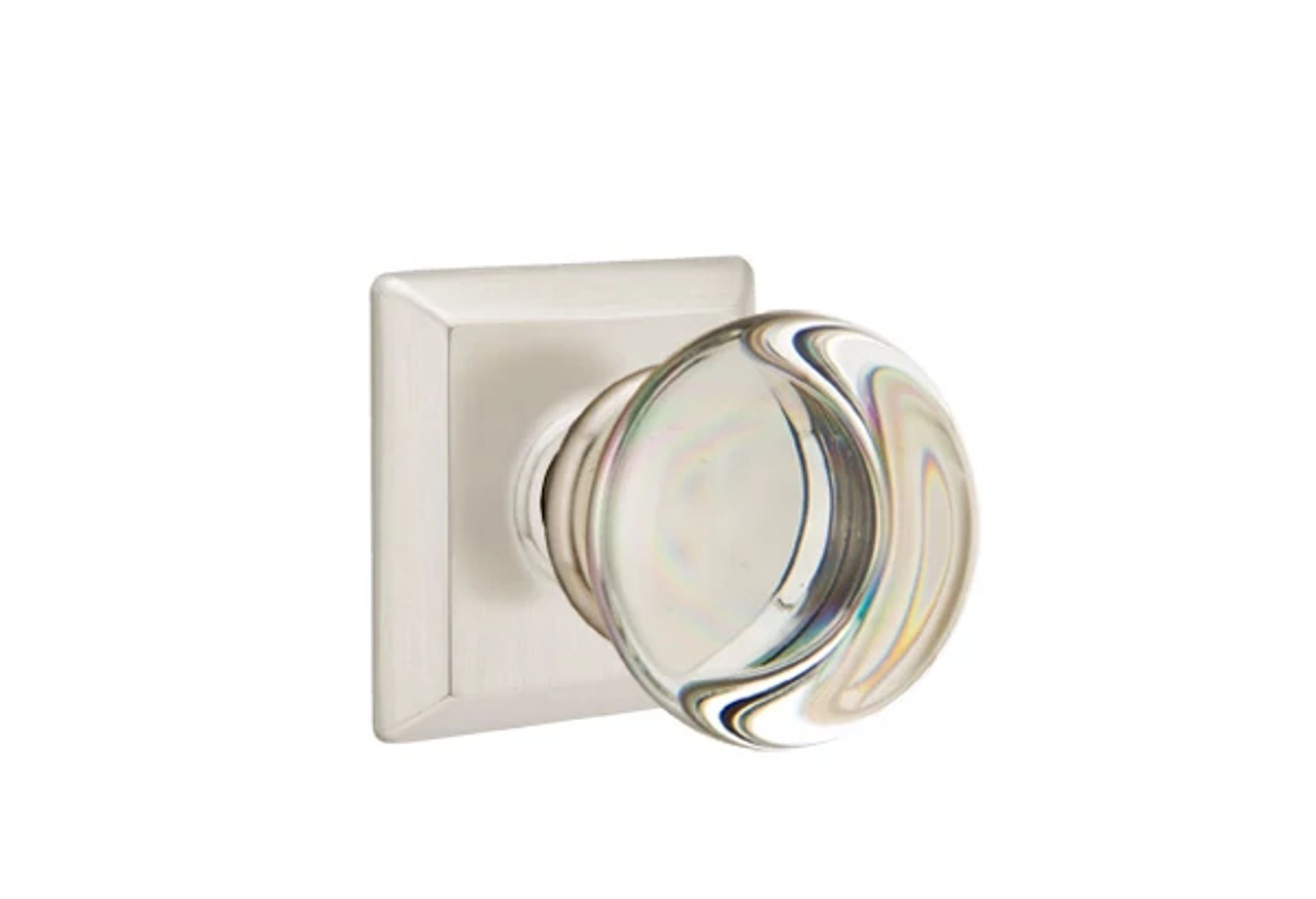 Emtek Providence Glass Knob Set with Quincy Rosette