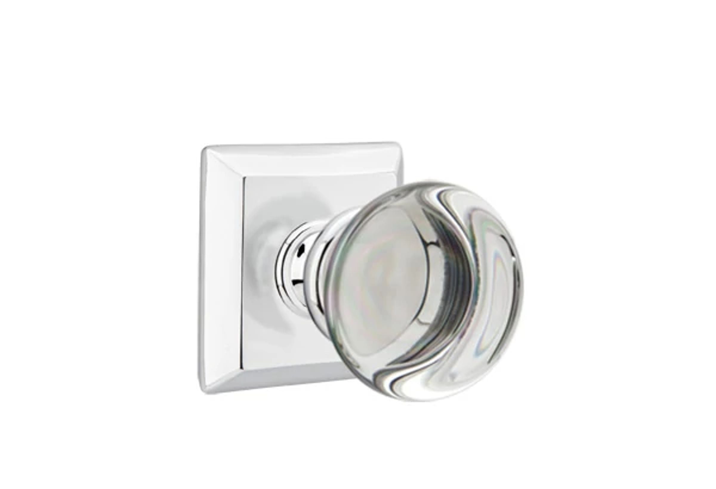 Emtek Concealed Fastener Providence Glass Knob Set with Quincy Rosette