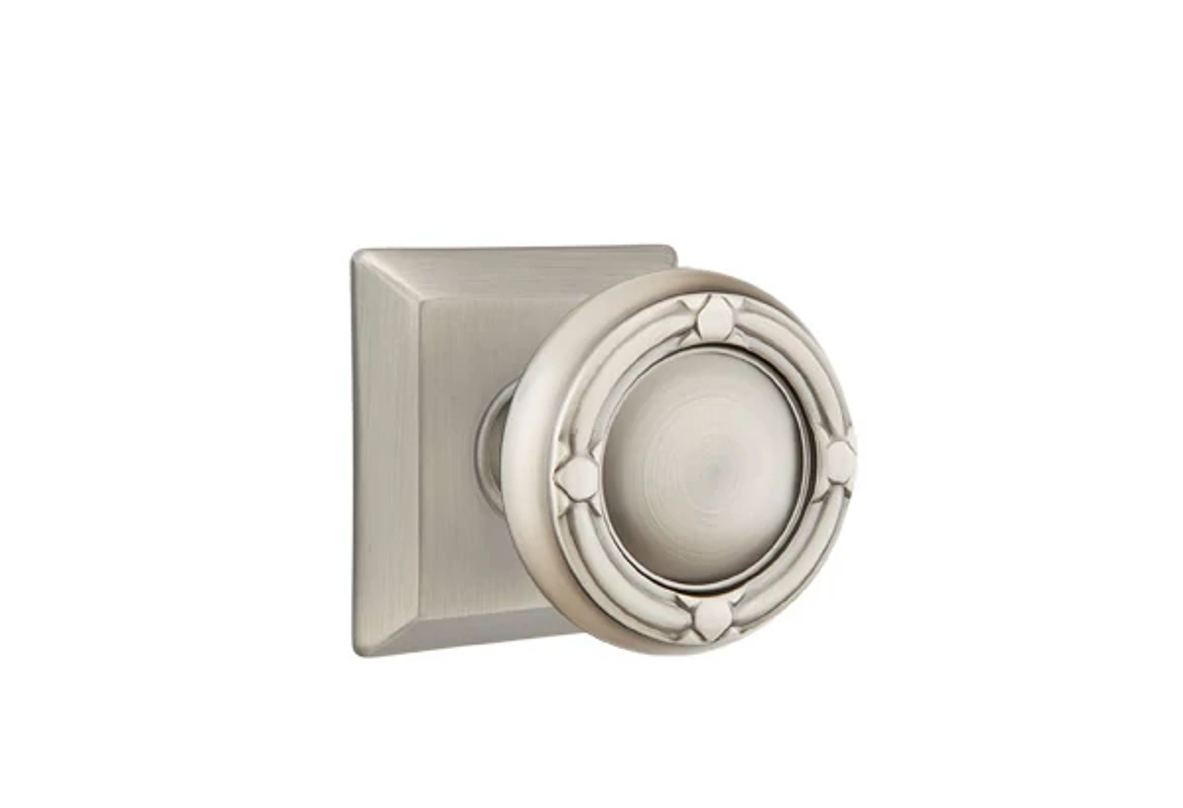 Emtek Ribbon & Reed Knob Set with Quincy Rosette