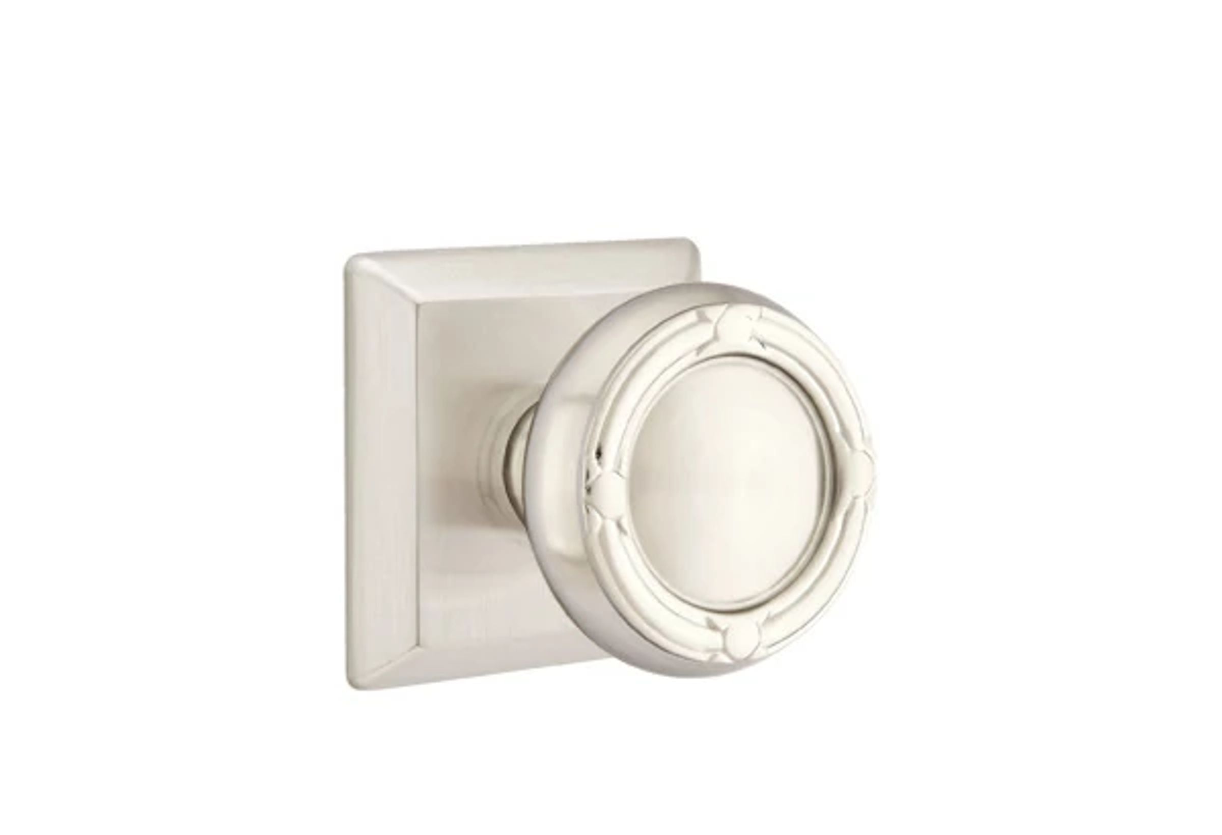 Emtek Ribbon & Reed Knob Set with Quincy Rosette