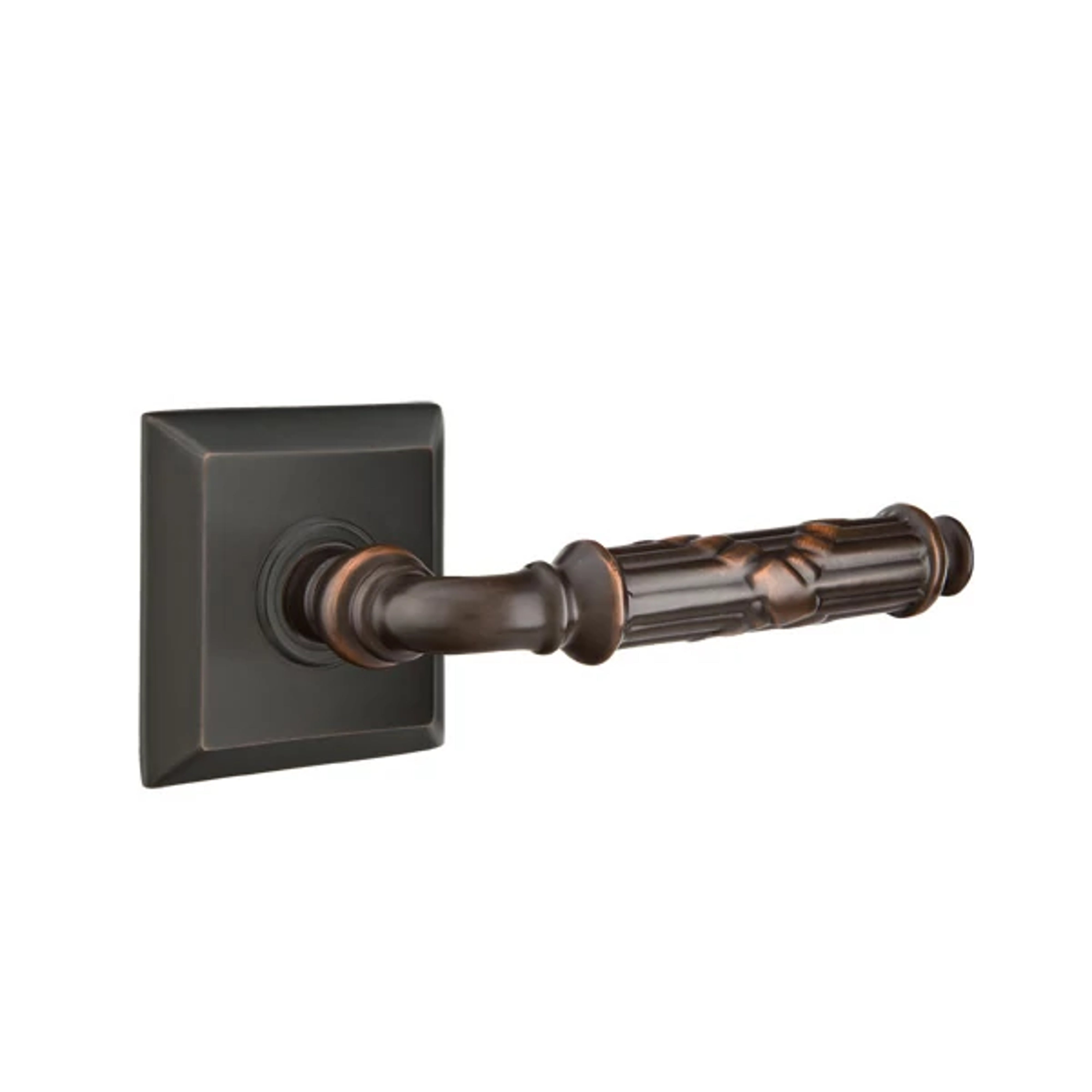 Emtek Ribbon & Reed Lever Set with Quincy Rosette