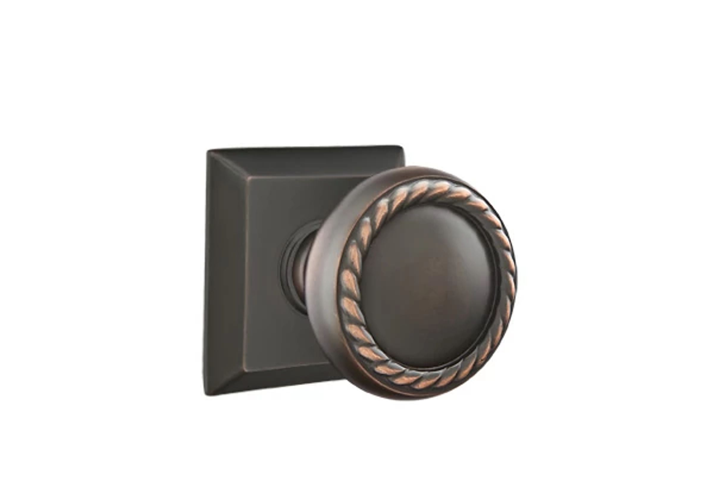 Emtek Concealed Fastener Rope Knob Set with Quincy Rosette