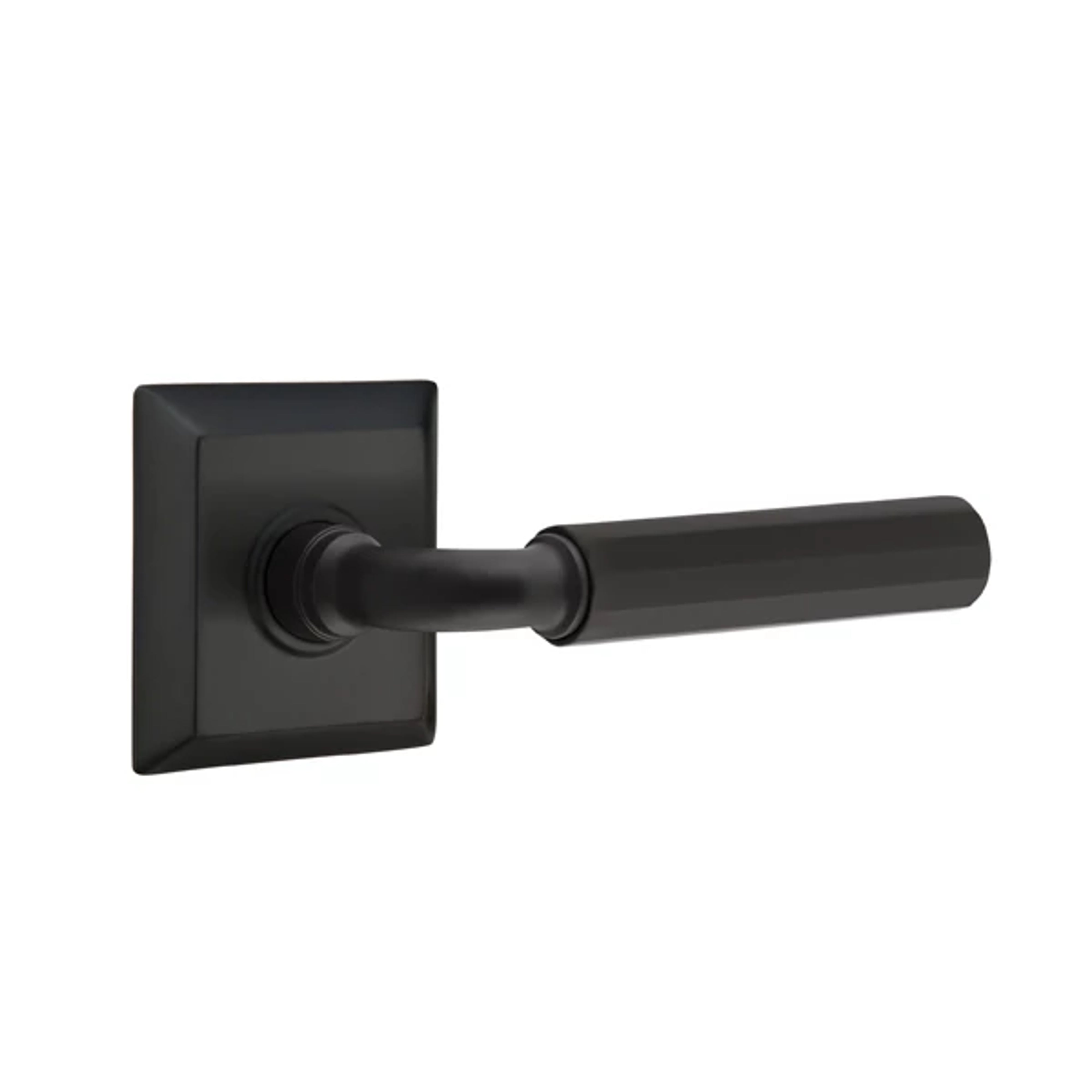 Emtek Select R-Bar Faceted Lever Set with Quincy Rosette