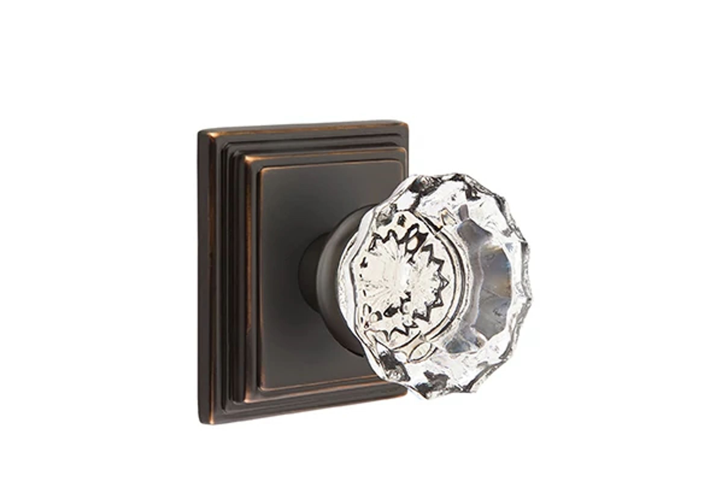 Emtek Astoria Glass Knob Set with Wilshire Rosette