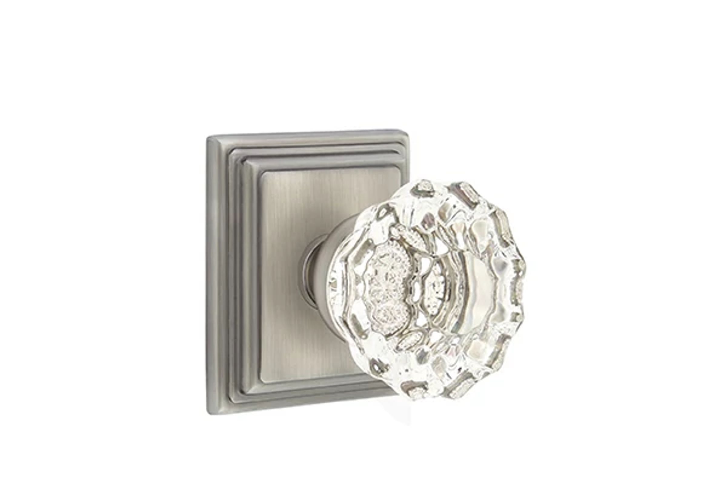 Emtek Astoria Glass Knob Set with Wilshire Rosette