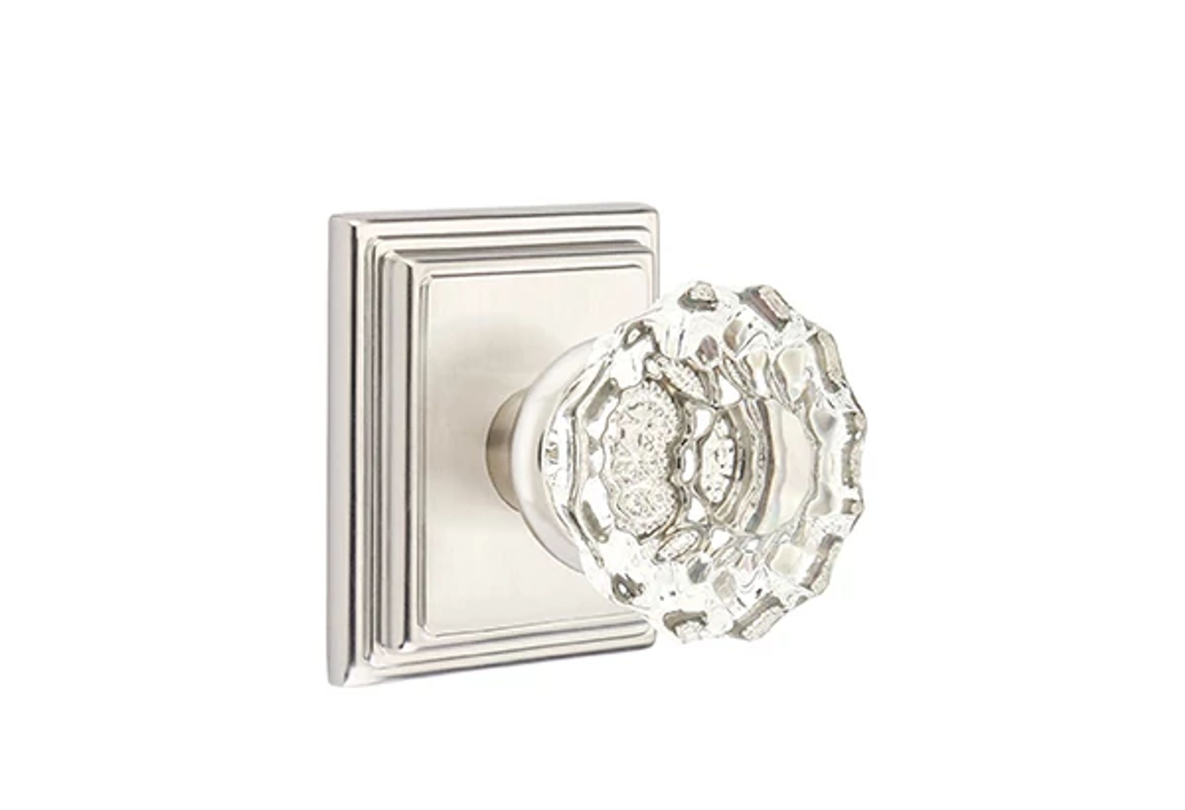 Emtek Astoria Glass Knob Set with Wilshire Rosette