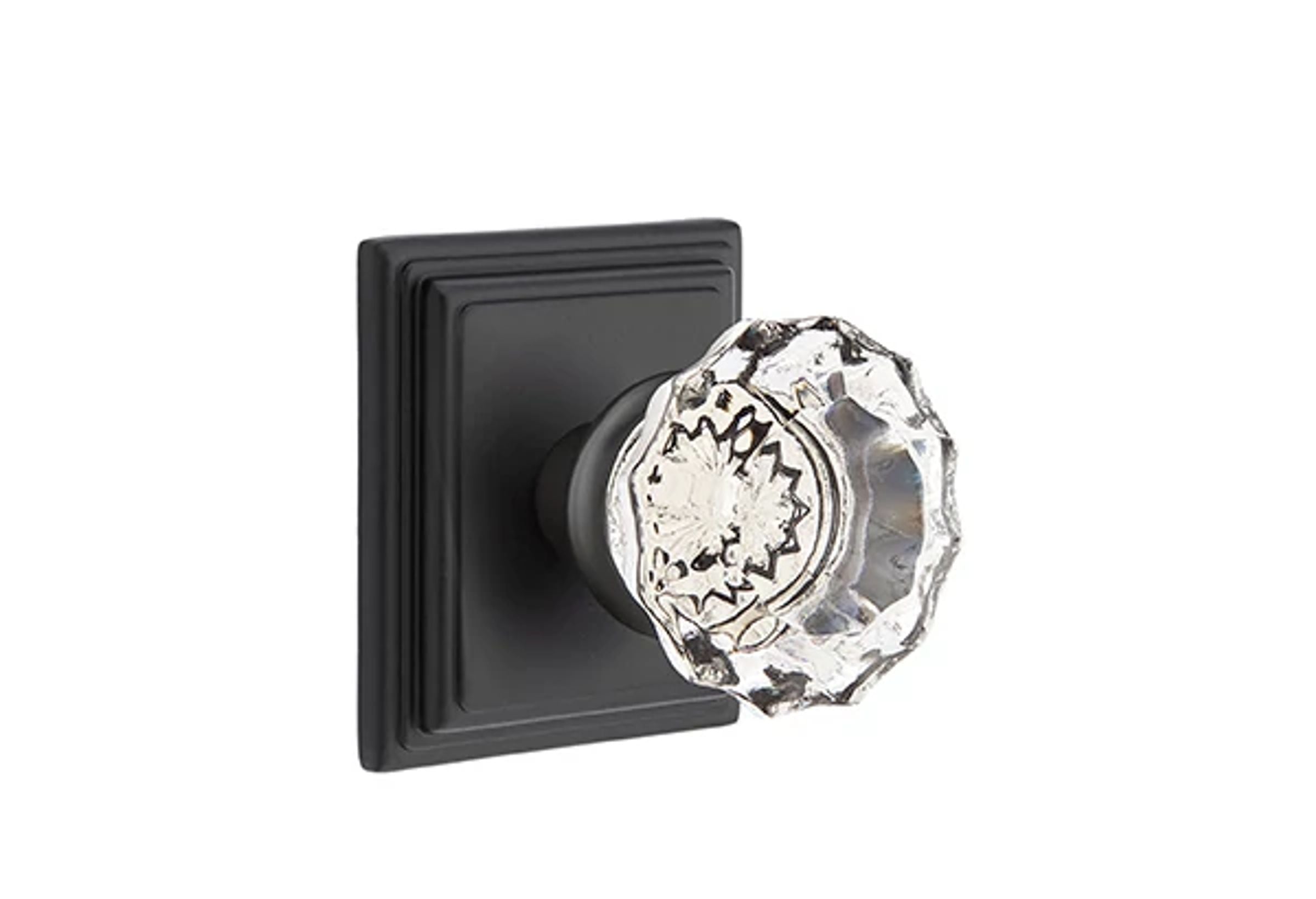 Emtek Astoria Glass Knob Set with Wilshire Rosette