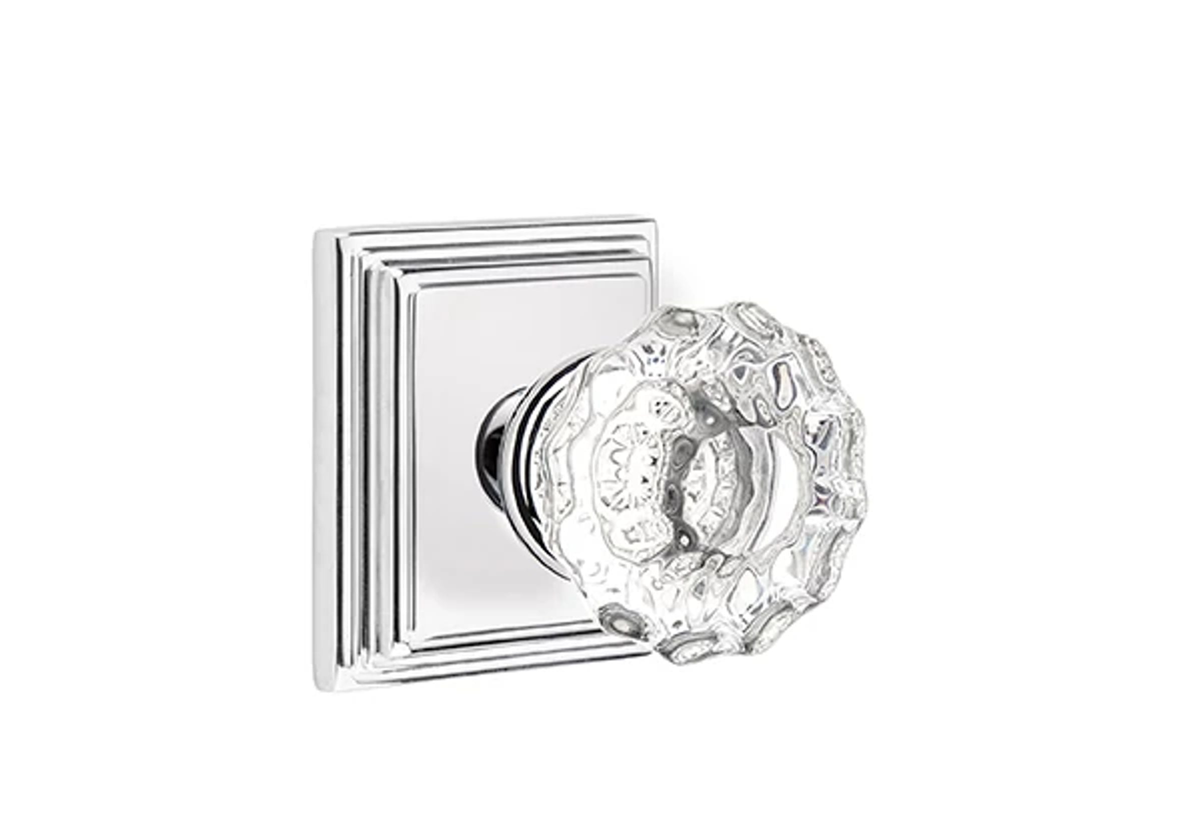 Emtek Astoria Glass Knob Set with Wilshire Rosette