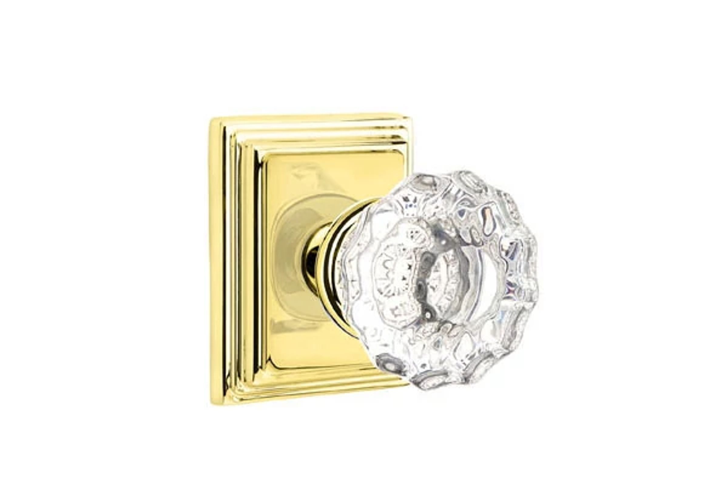 Emtek Astoria Glass Knob Set with Wilshire Rosette