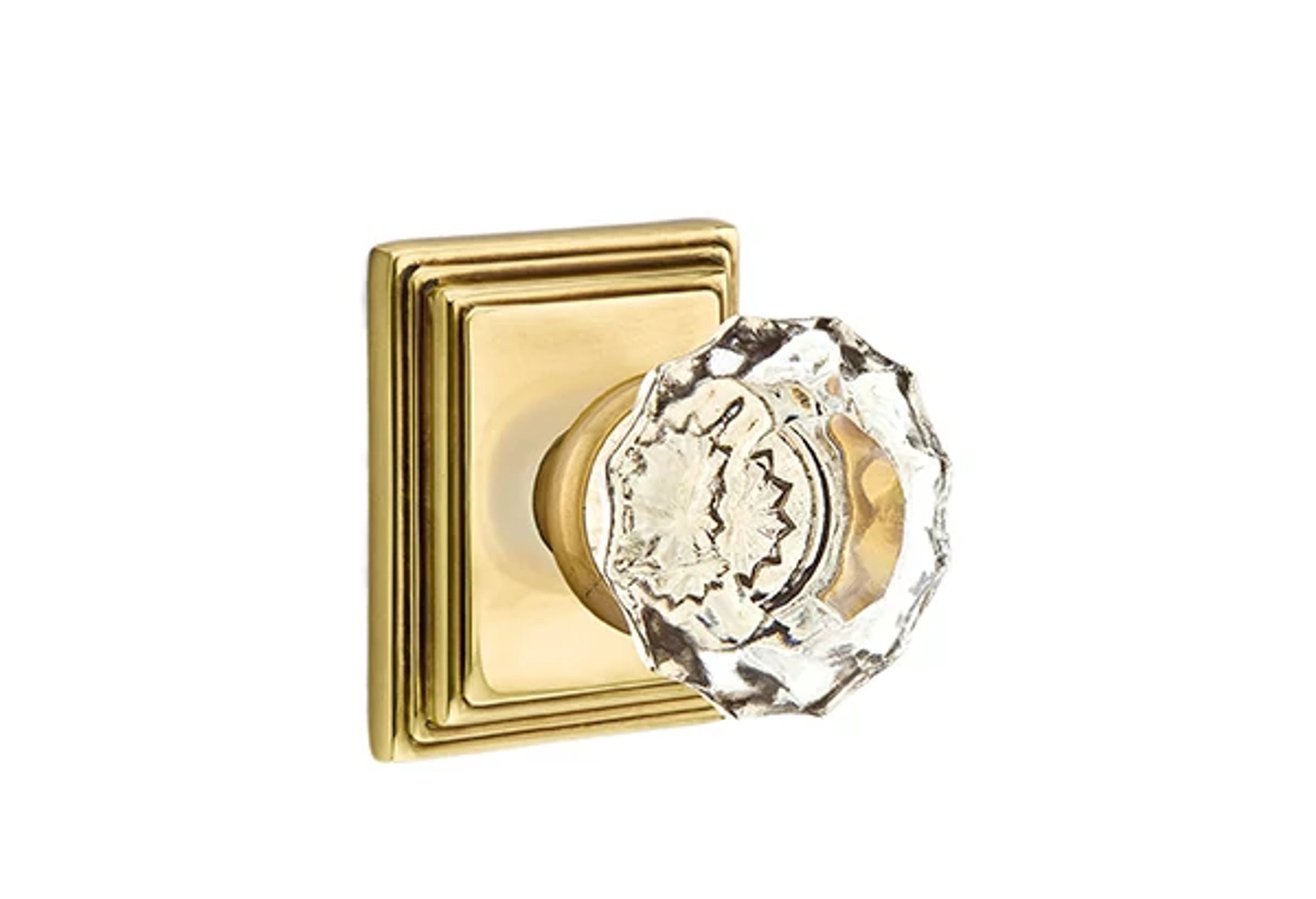 Emtek Astoria Glass Knob Set with Wilshire Rosette