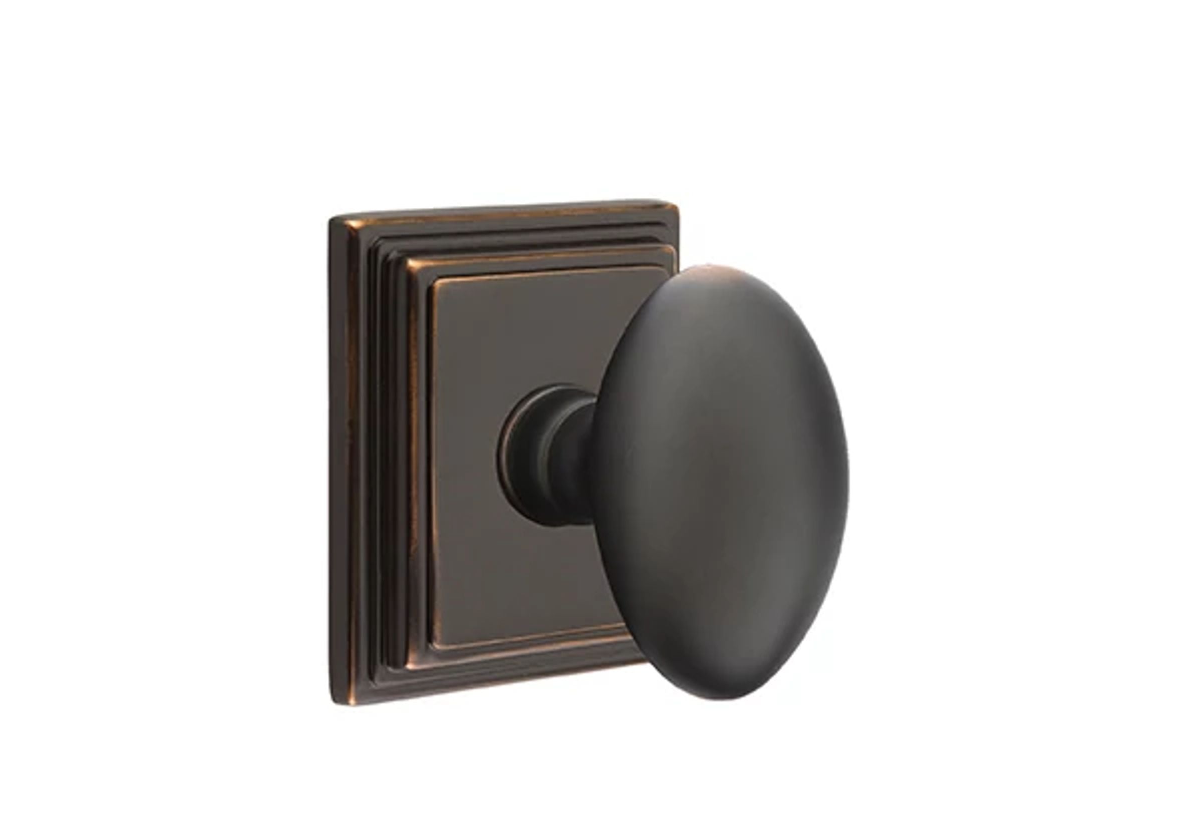 Emtek Concealed Fastener Egg Knob Set with Wilshire Rosette