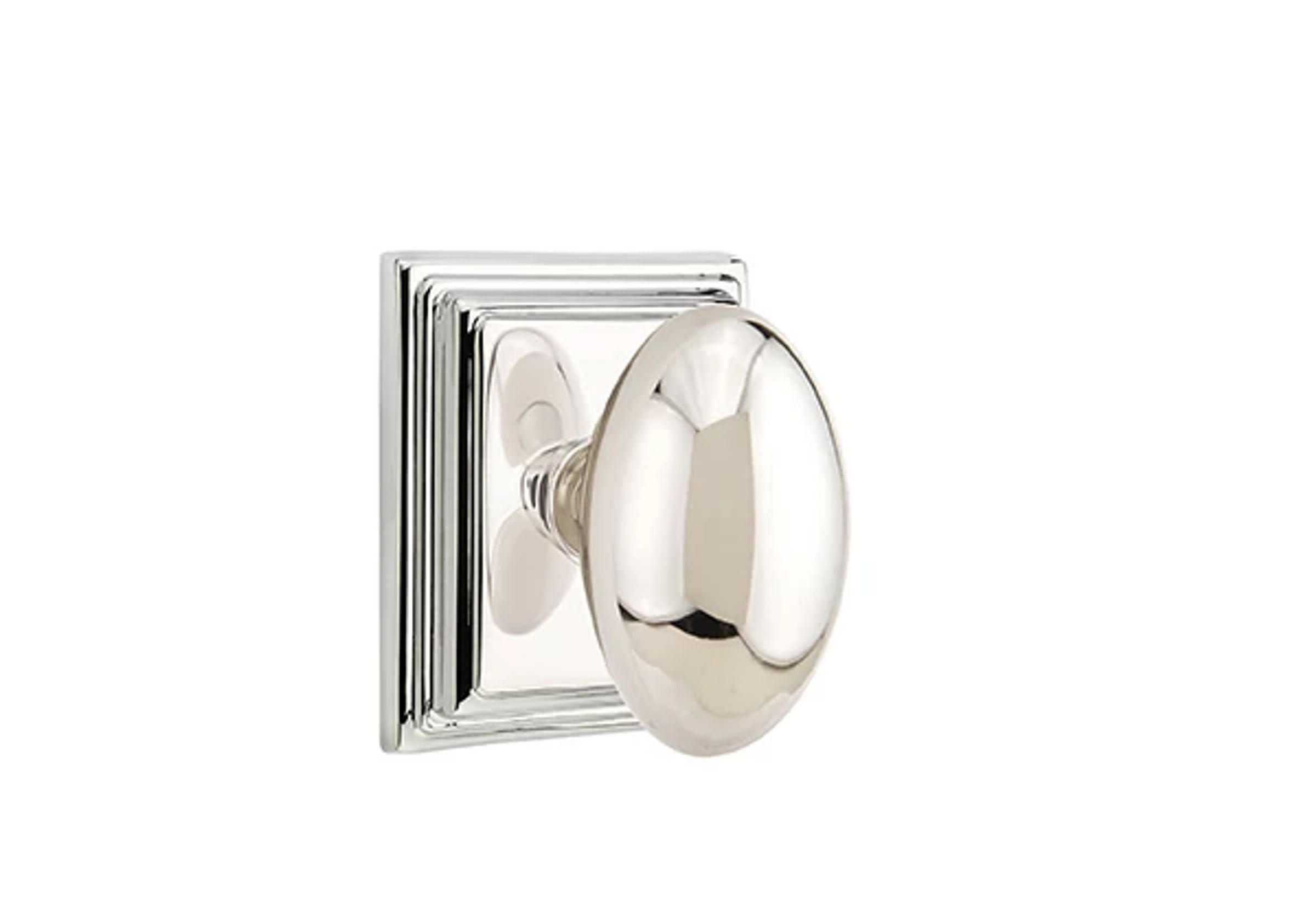 Emtek Concealed Fastener Egg Knob Set with Wilshire Rosette