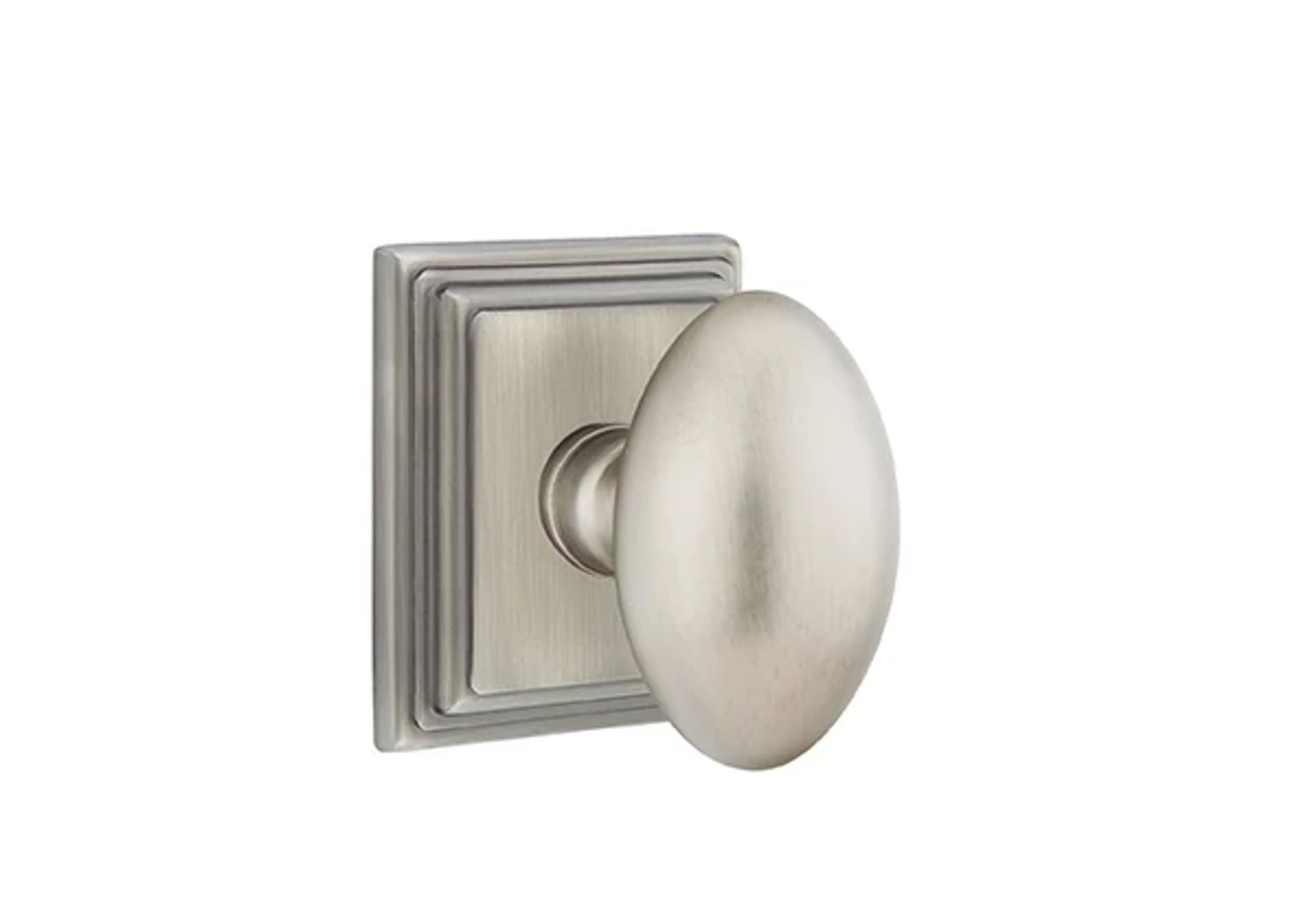 Emtek Concealed Fastener Egg Knob Set with Wilshire Rosette