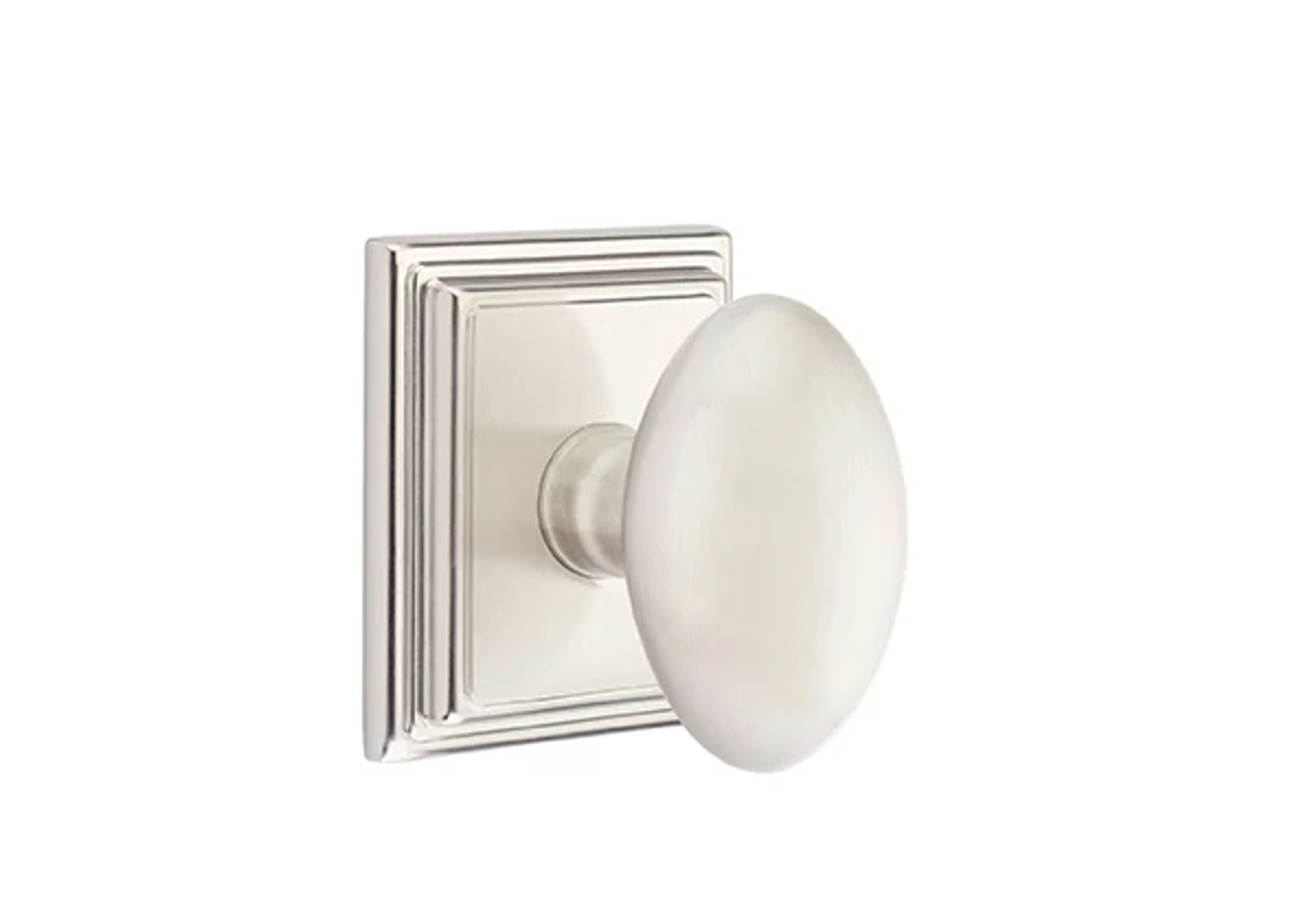 Emtek Concealed Fastener Egg Knob Set with Wilshire Rosette