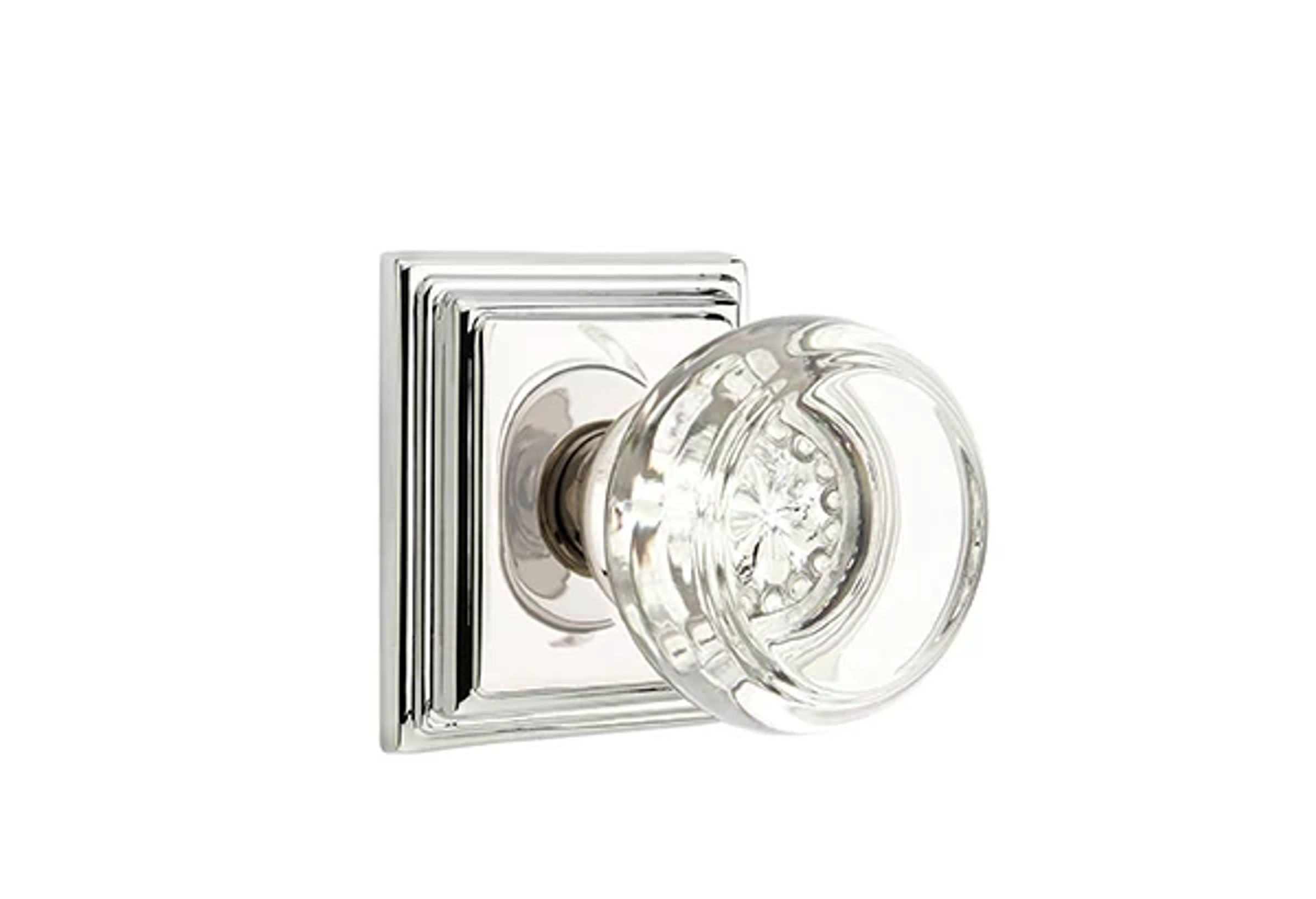Emtek Georgetown Glass Knob Set with Wilshire Rosette