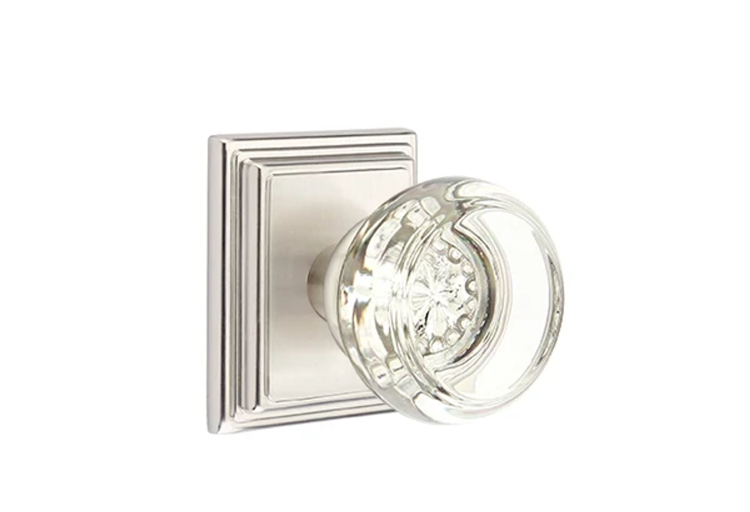 Emtek Georgetown Glass Knob Set with Wilshire Rosette
