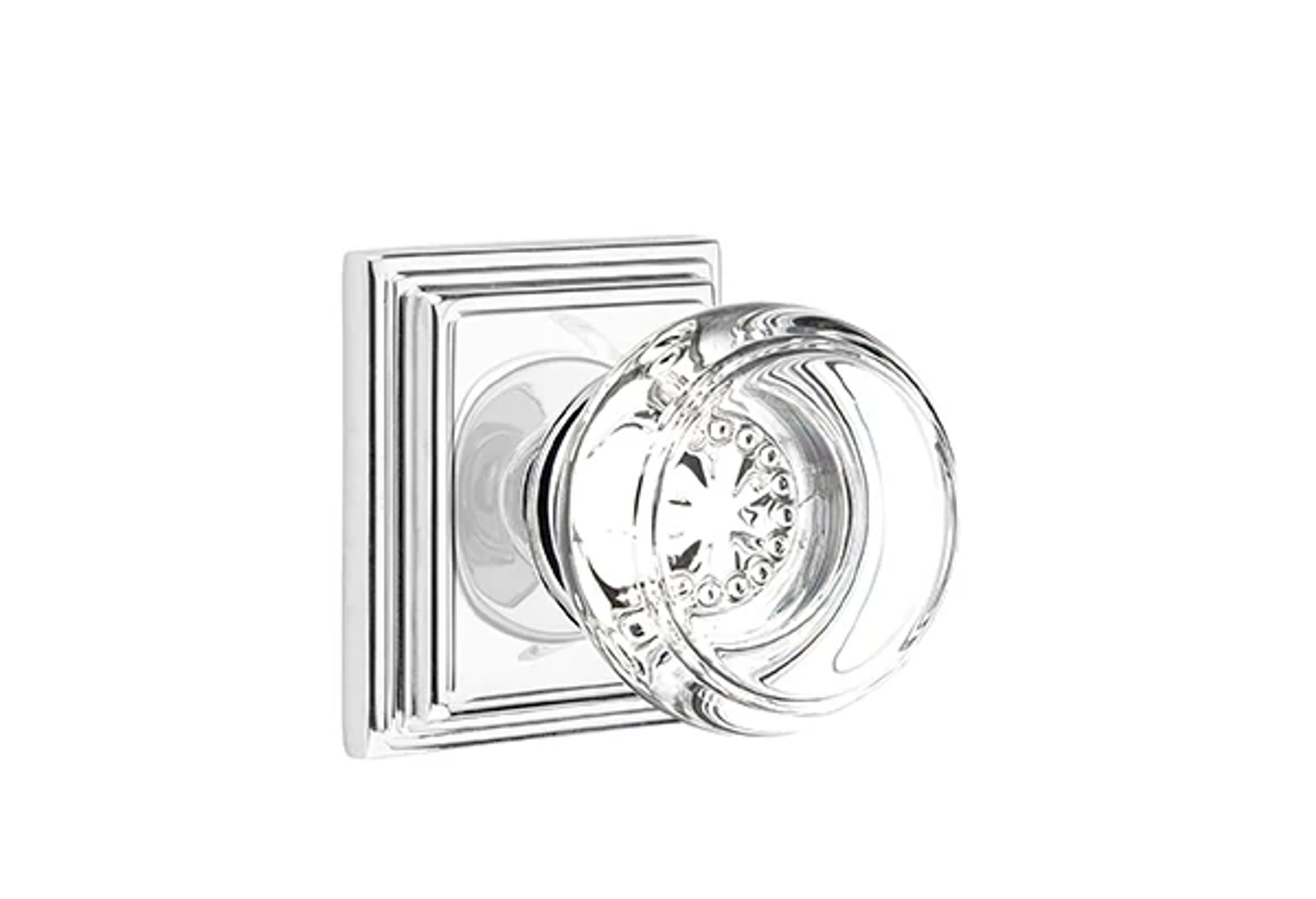 Emtek Georgetown Glass Knob Set with Wilshire Rosette