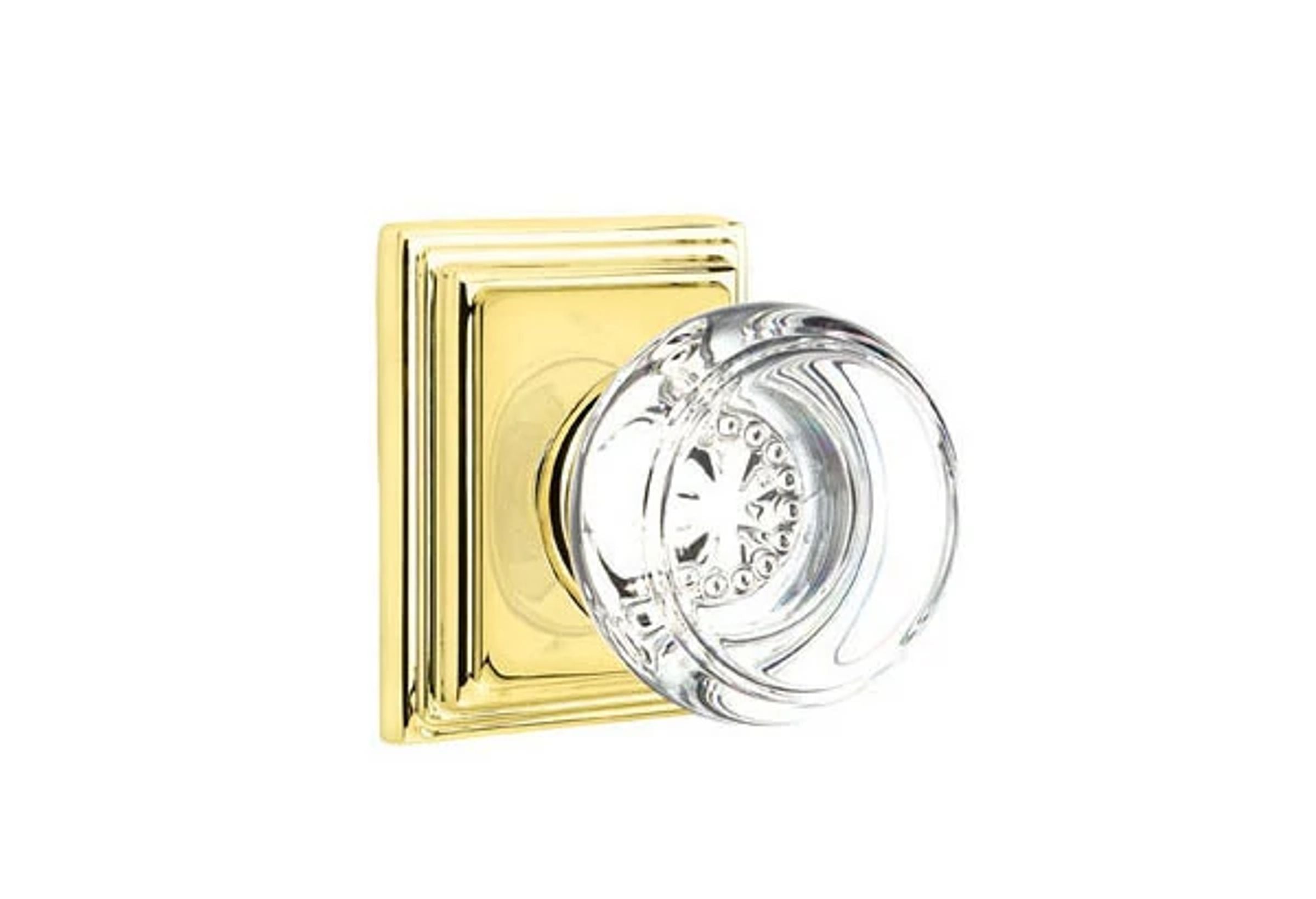 Emtek Georgetown Glass Knob Set with Wilshire Rosette