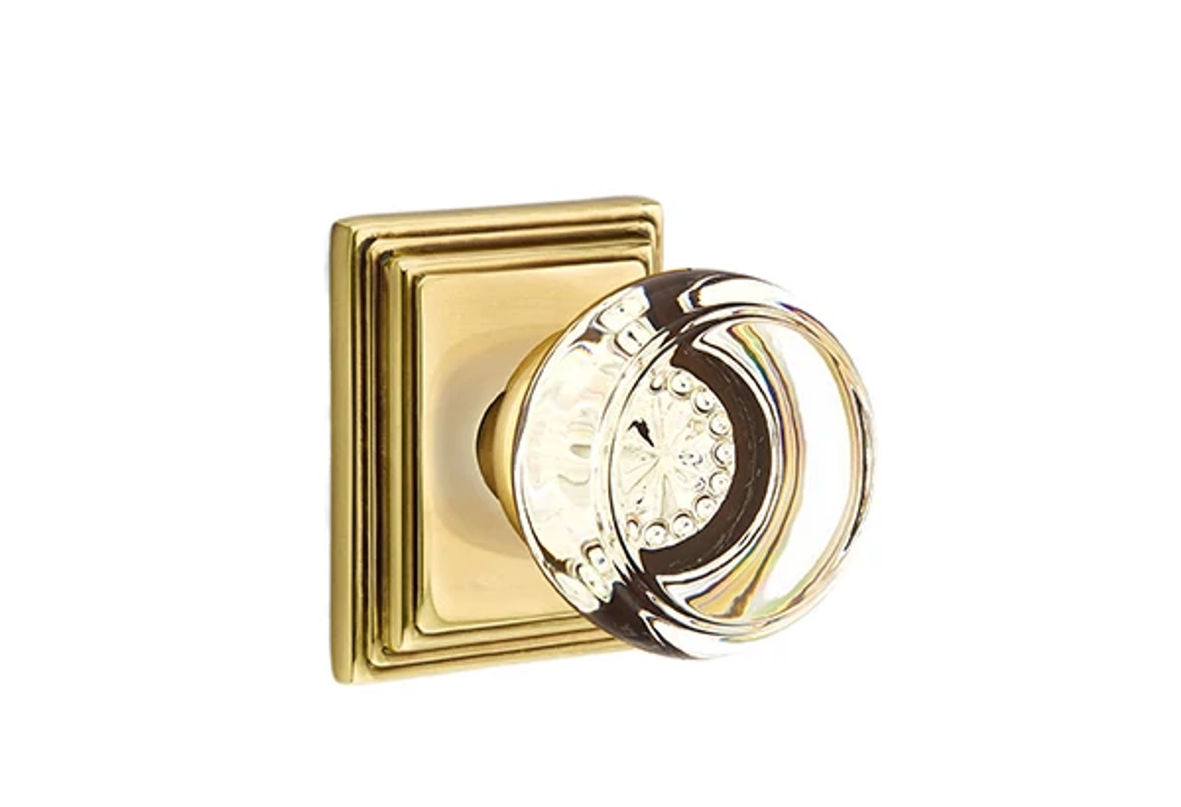 Emtek Georgetown Glass Knob Set with Wilshire Rosette