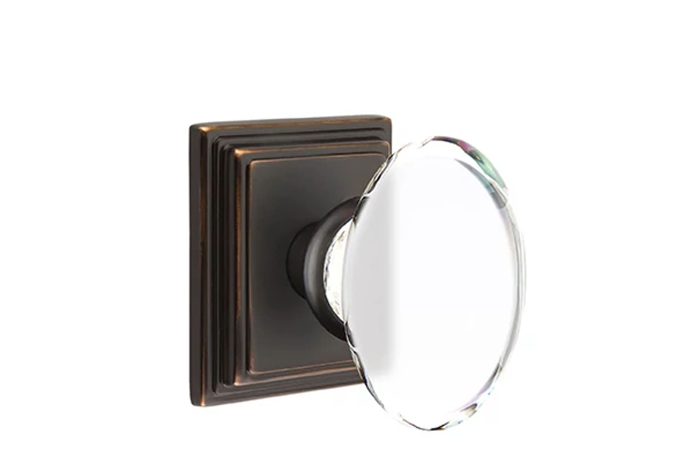 Emtek Hampton Glass Knob Set with Wilshire Rosette