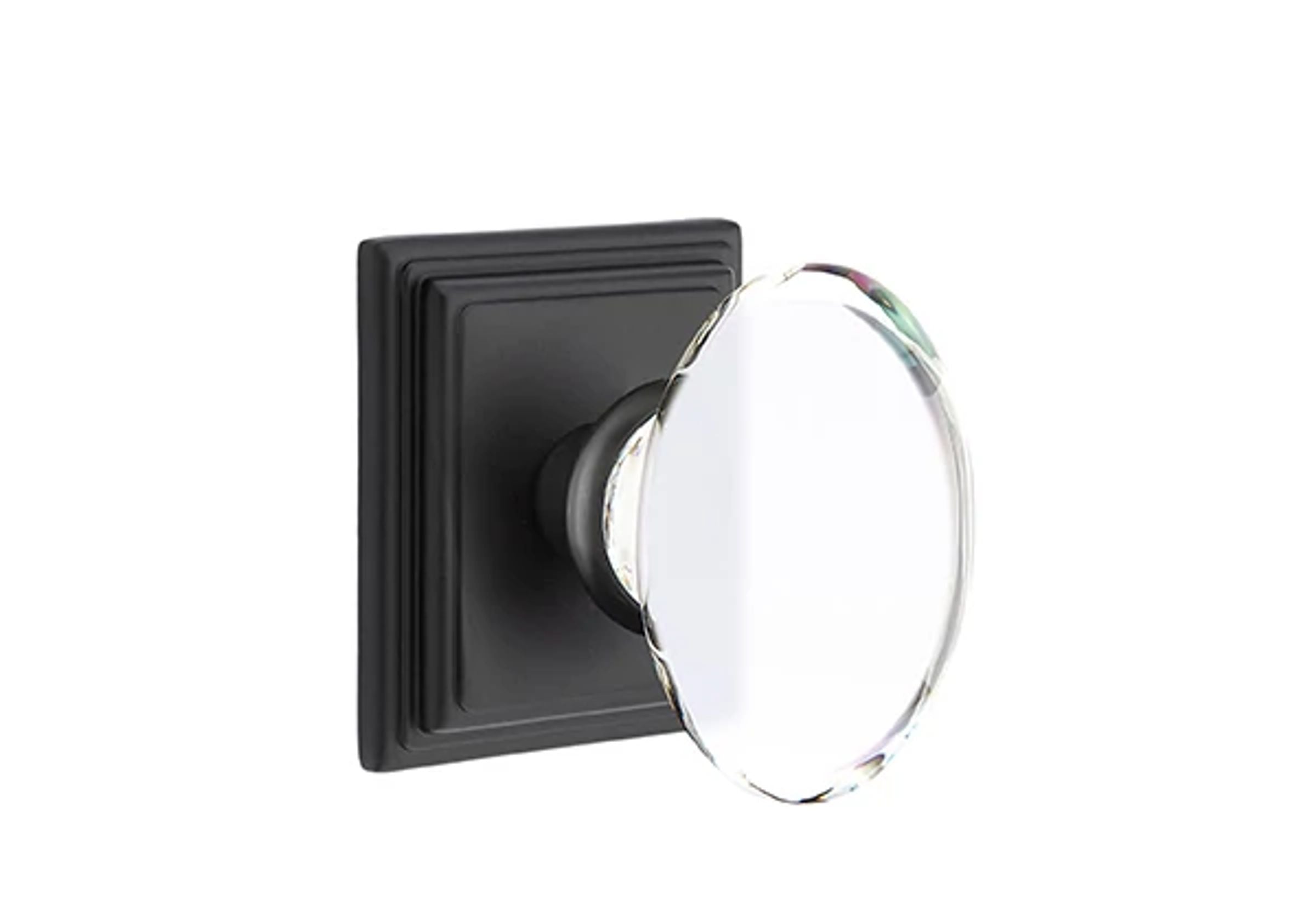 Emtek Hampton Glass Knob Set with Wilshire Rosette