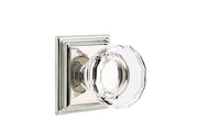 Emtek Lowell Glass Knob Set with Wilshire Rosette