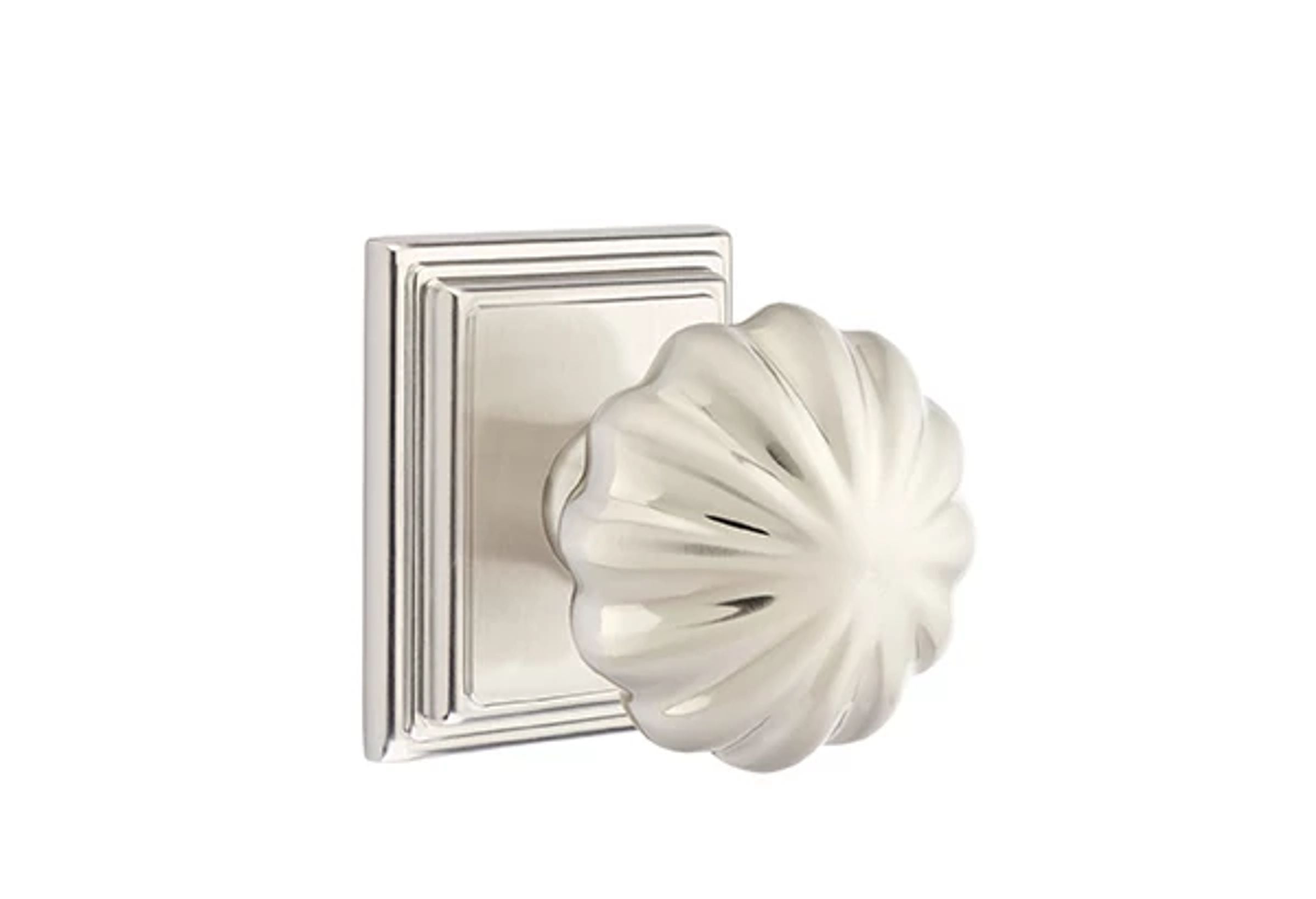 Emtek Melon Knob Set with Wilshire Rosette