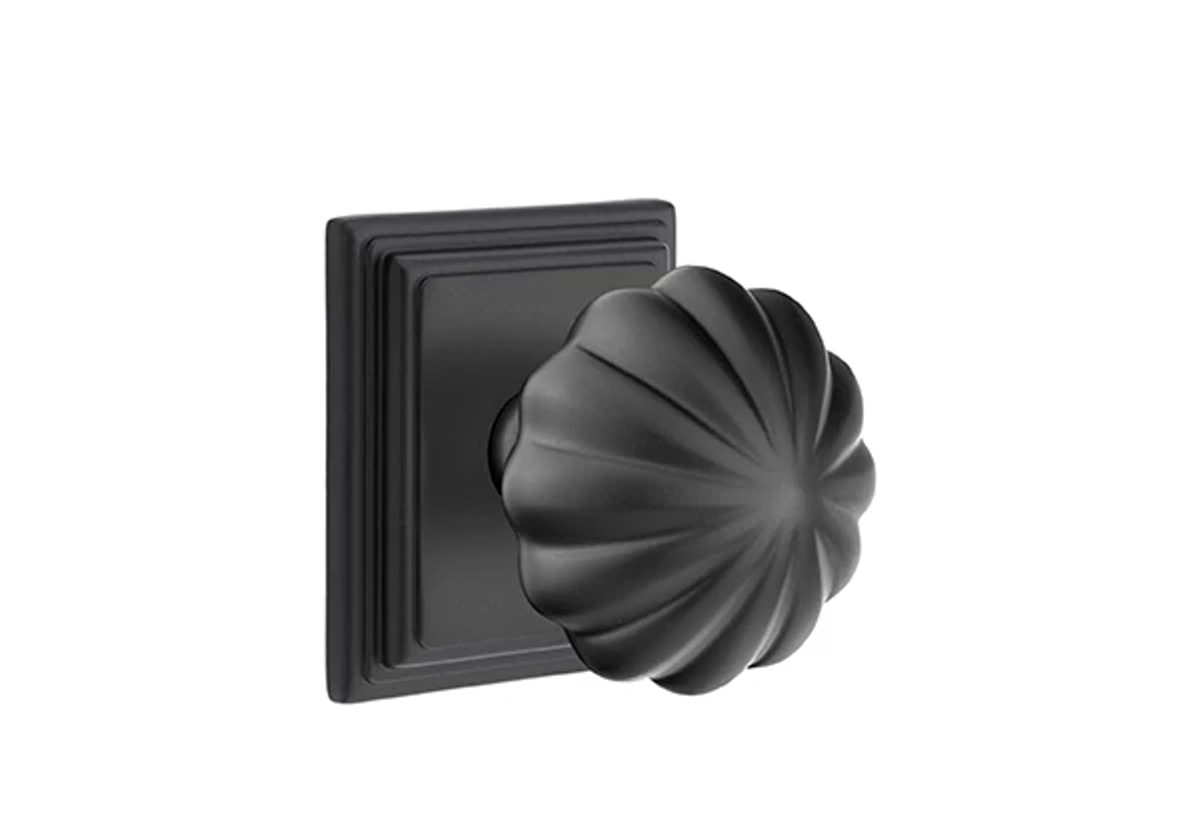 Emtek Concealed Fastener Melon Knob Set with Wilshire Rosette